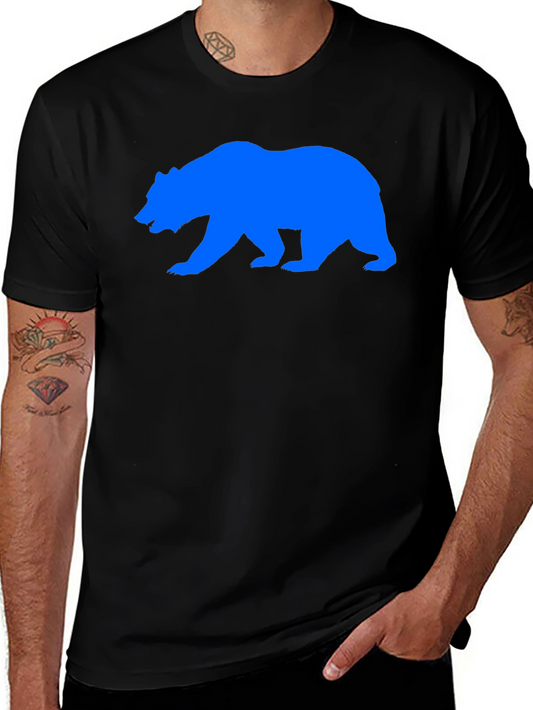 Bear Graphic Print Black T-Shirt