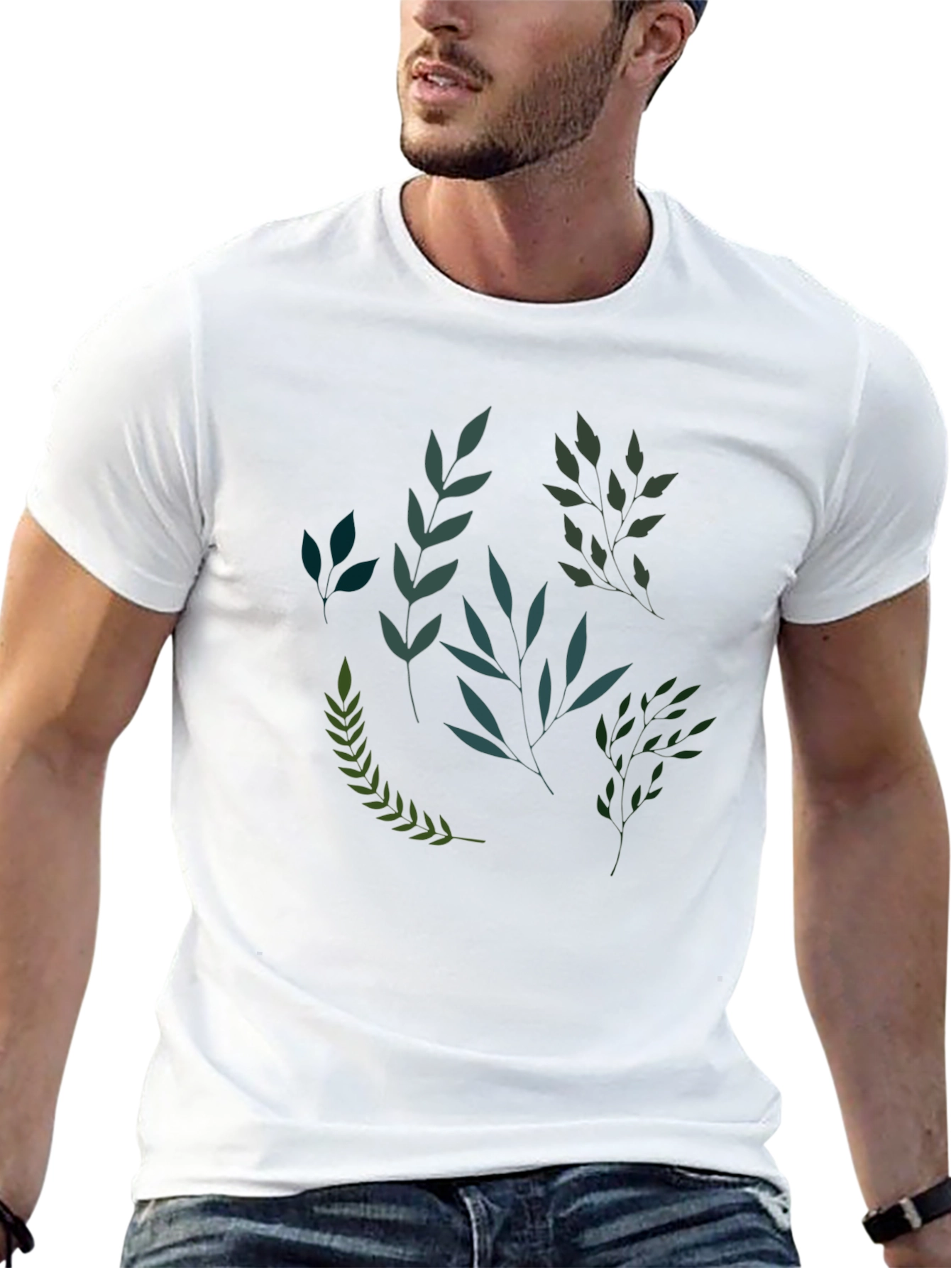 Botanical Print Black T-Shirt