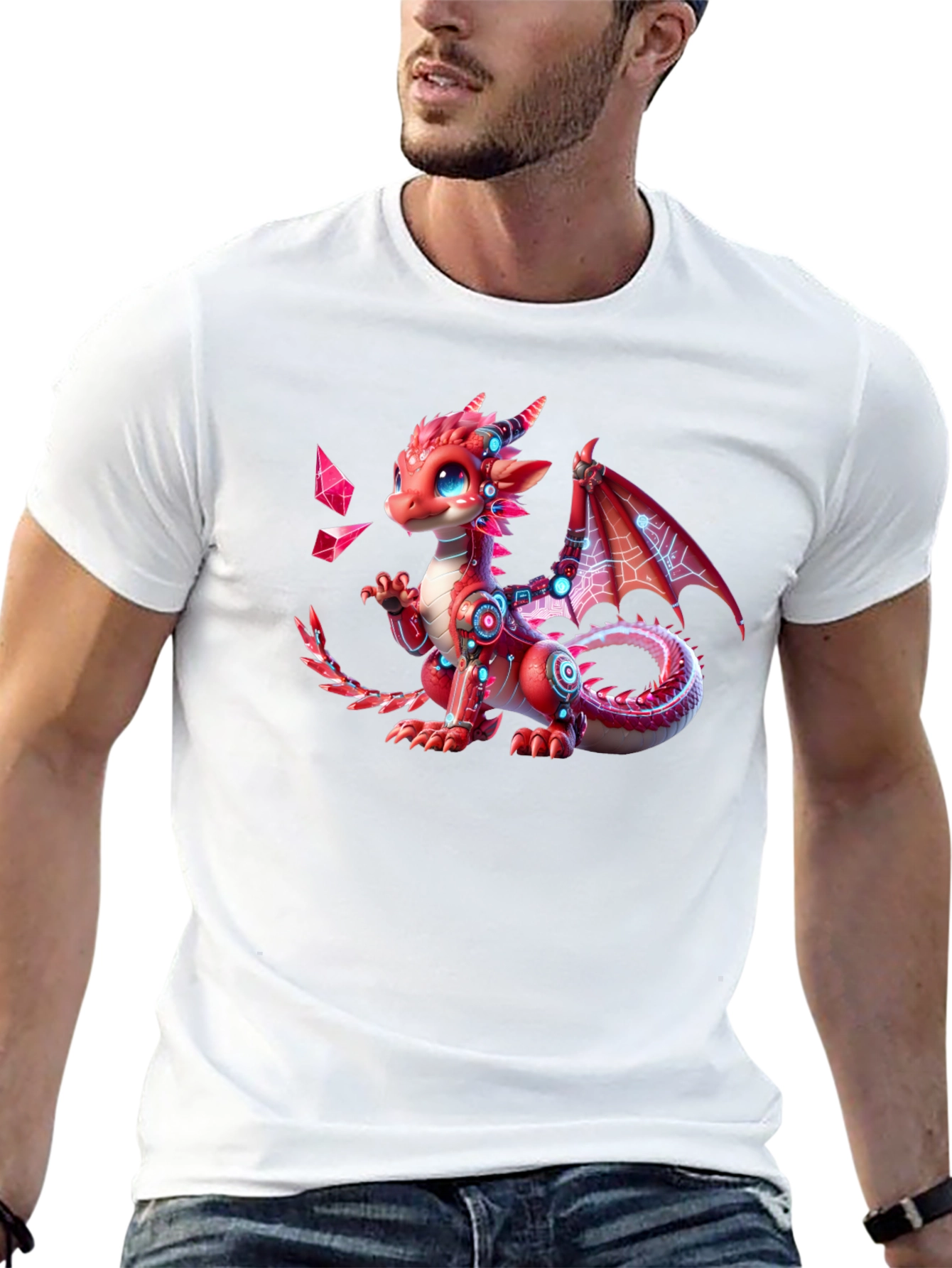 Red Dragon Graphic T-Shirt - Fantasy Creature Tee