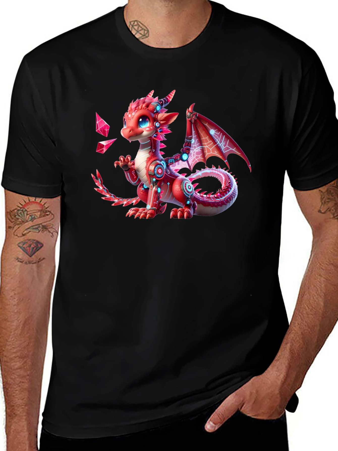 Red Dragon Graphic T-Shirt - Fantasy Creature Tee