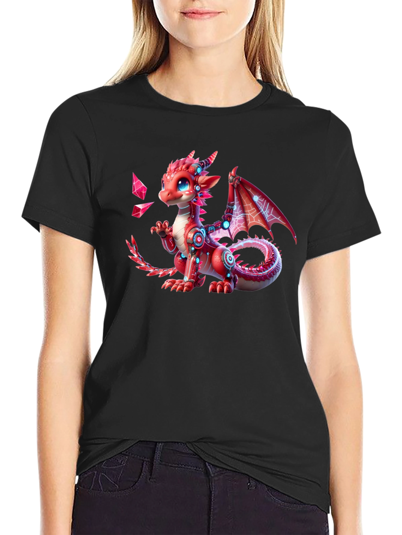 Red Dragon Graphic T-Shirt - Fantasy Creature Tee