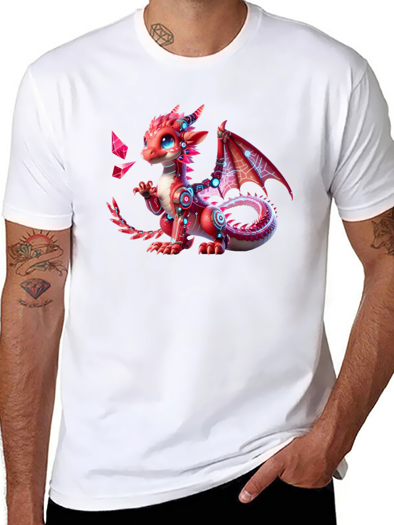 Red Dragon Graphic T-Shirt - Fantasy Creature Tee