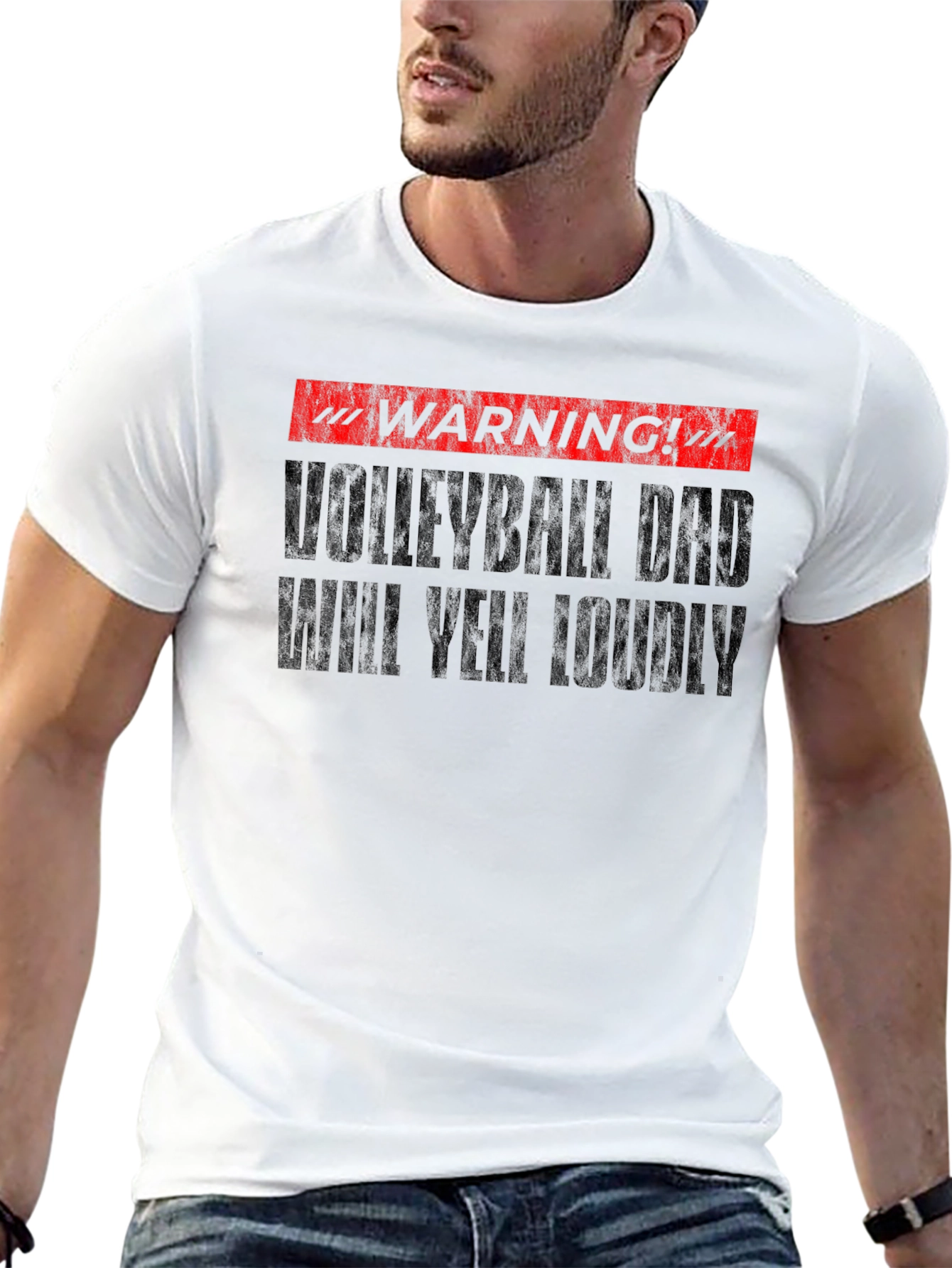 Volleyball Dad Warning Graphic T-Shirt