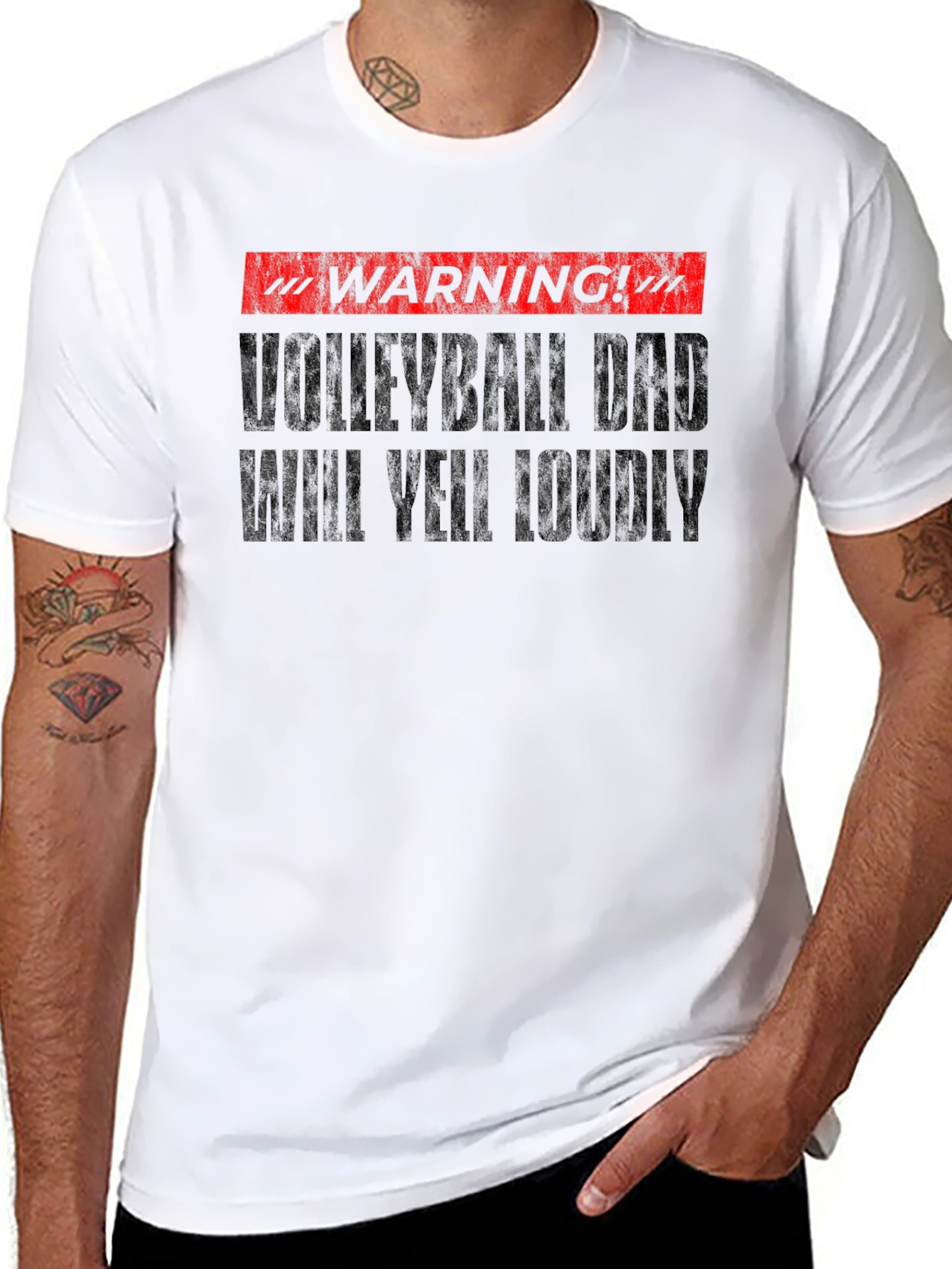 Volleyball Dad Warning Graphic T-Shirt
