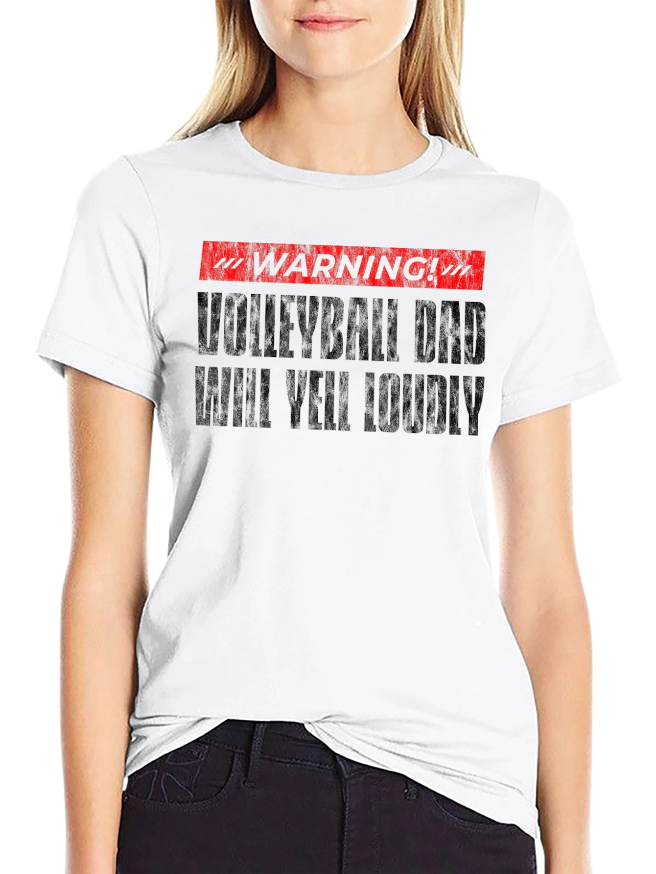 Volleyball Dad Warning Graphic T-Shirt