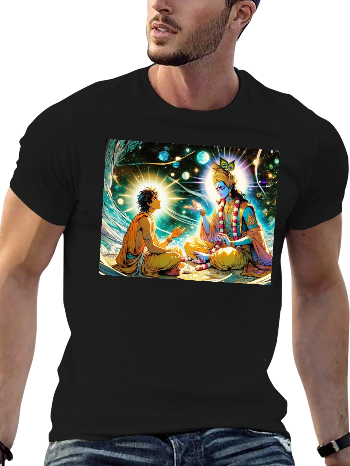 Krishna & Arjuna Black T-Shirt