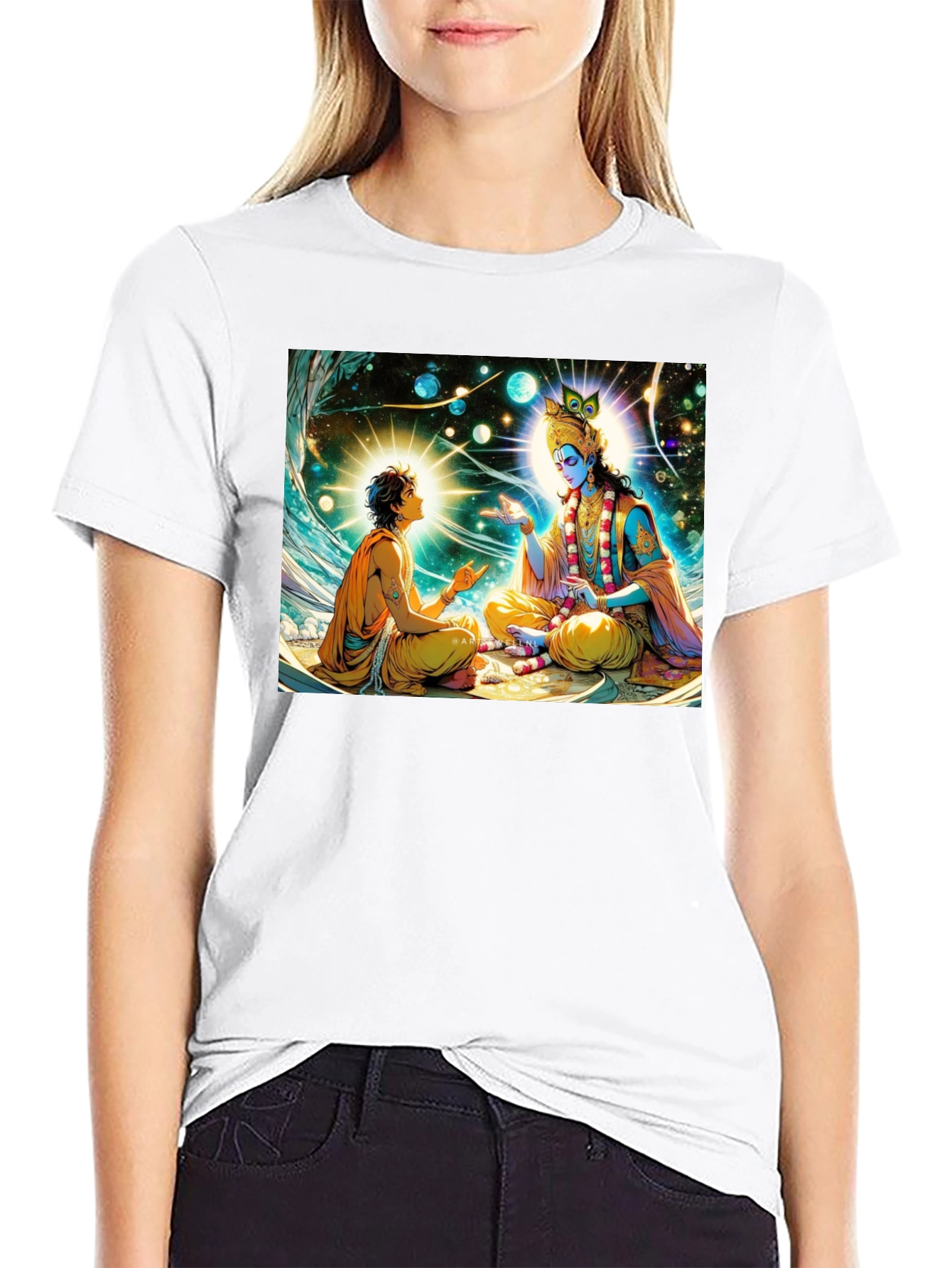 Krishna & Arjuna Black T-Shirt
