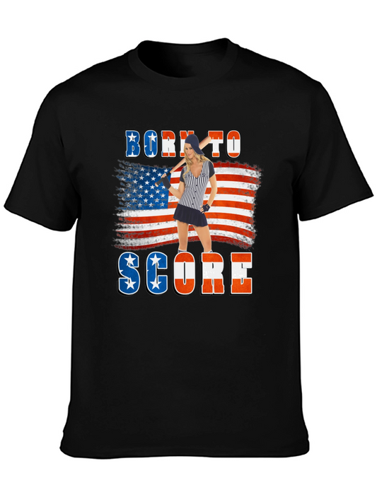 Born To Score American Flag Graphic Tee