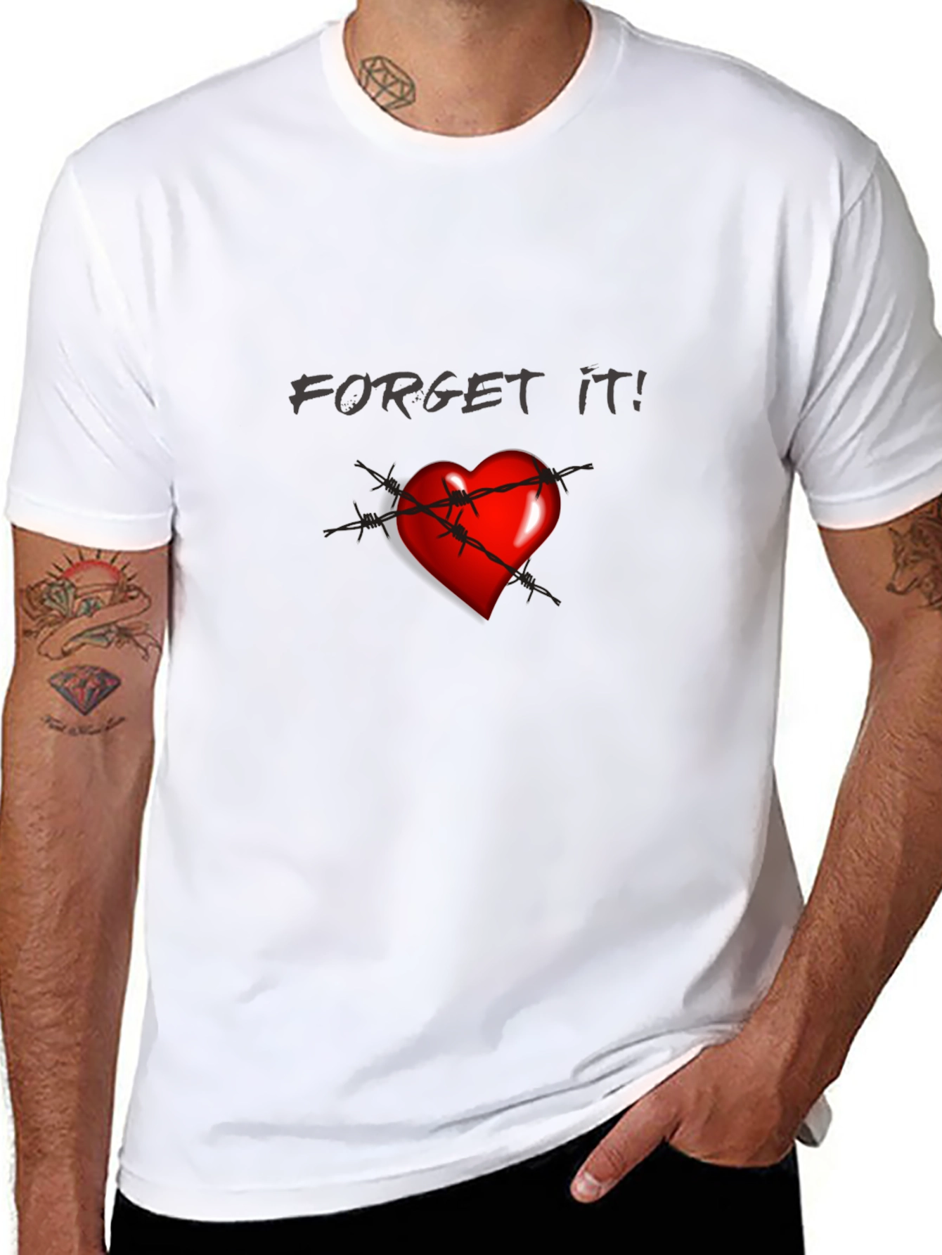Edgy Forget It! Heart Graphic T-Shirt
