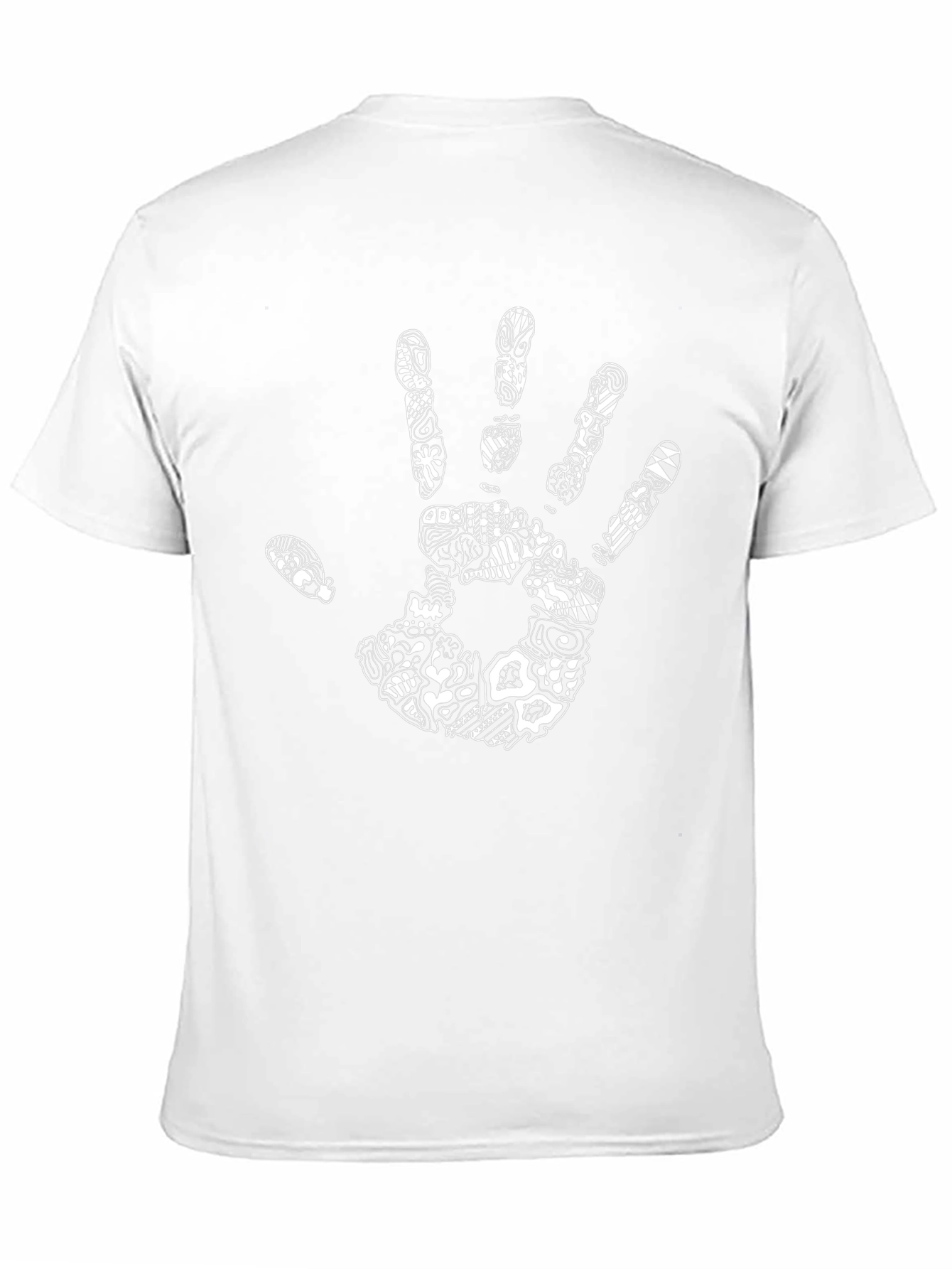 Abstract Hand Print Black Graphic Tee