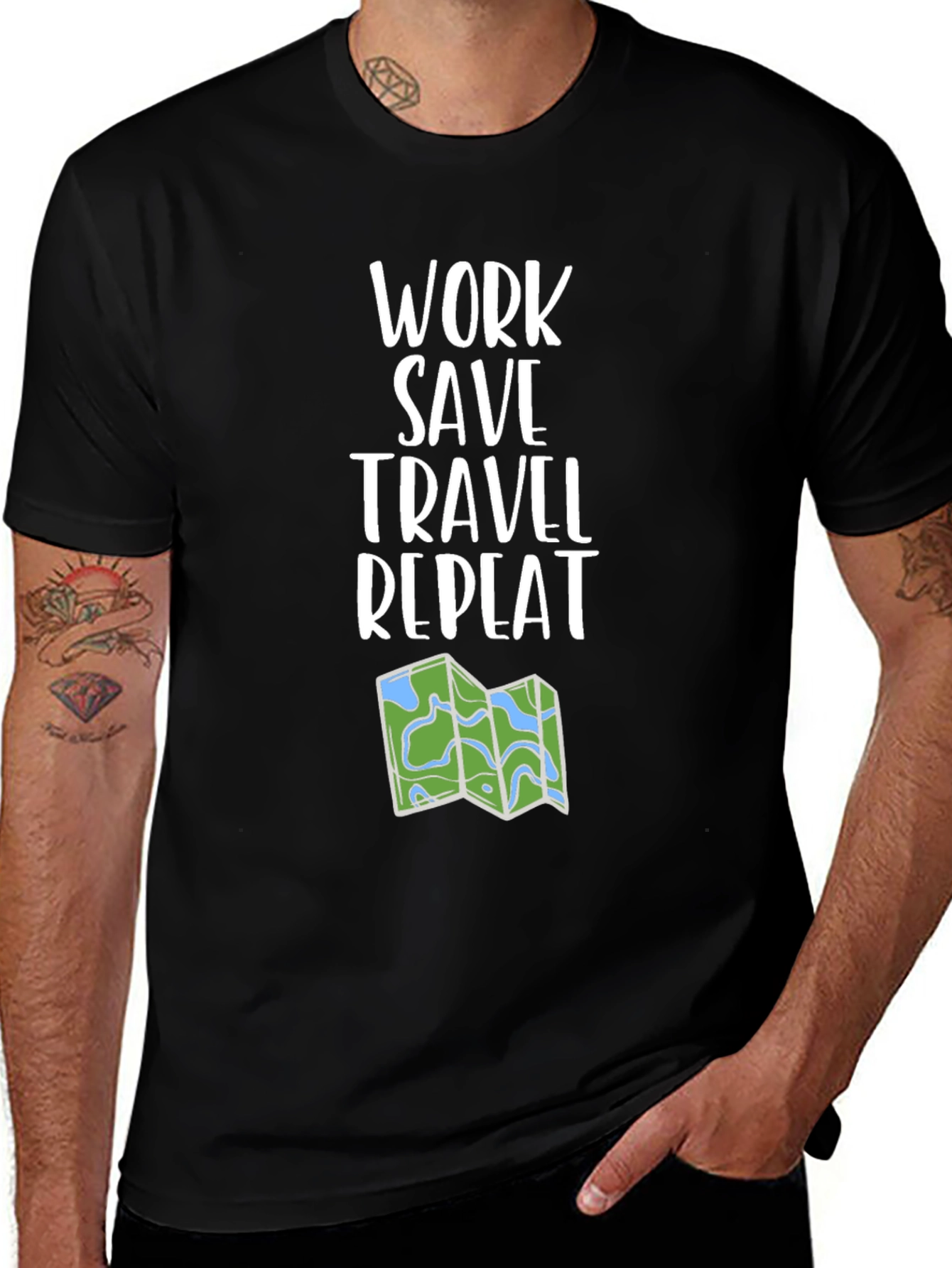 Work Save Travel Repeat Graphic Tee