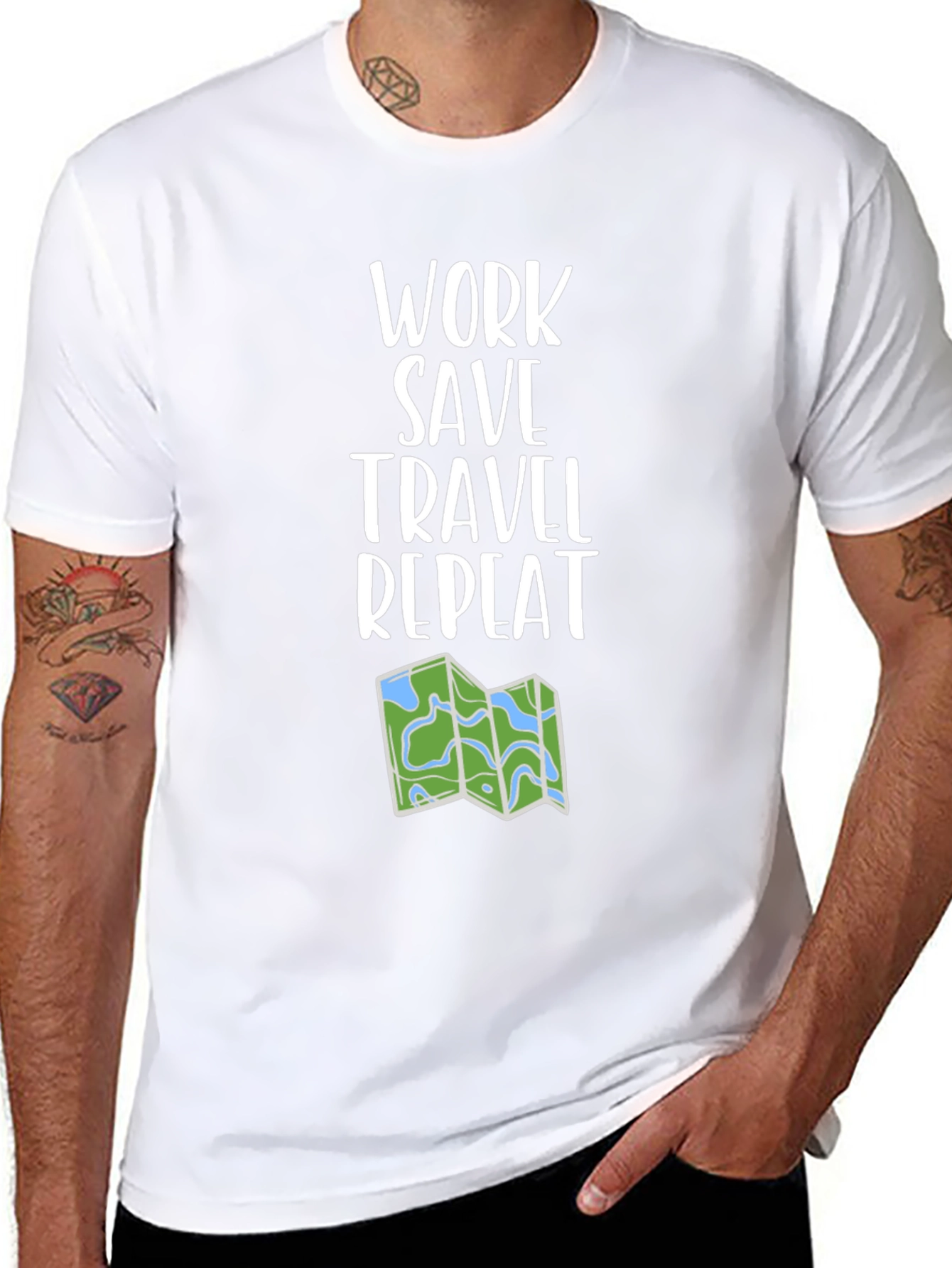 Work Save Travel Repeat Graphic Tee