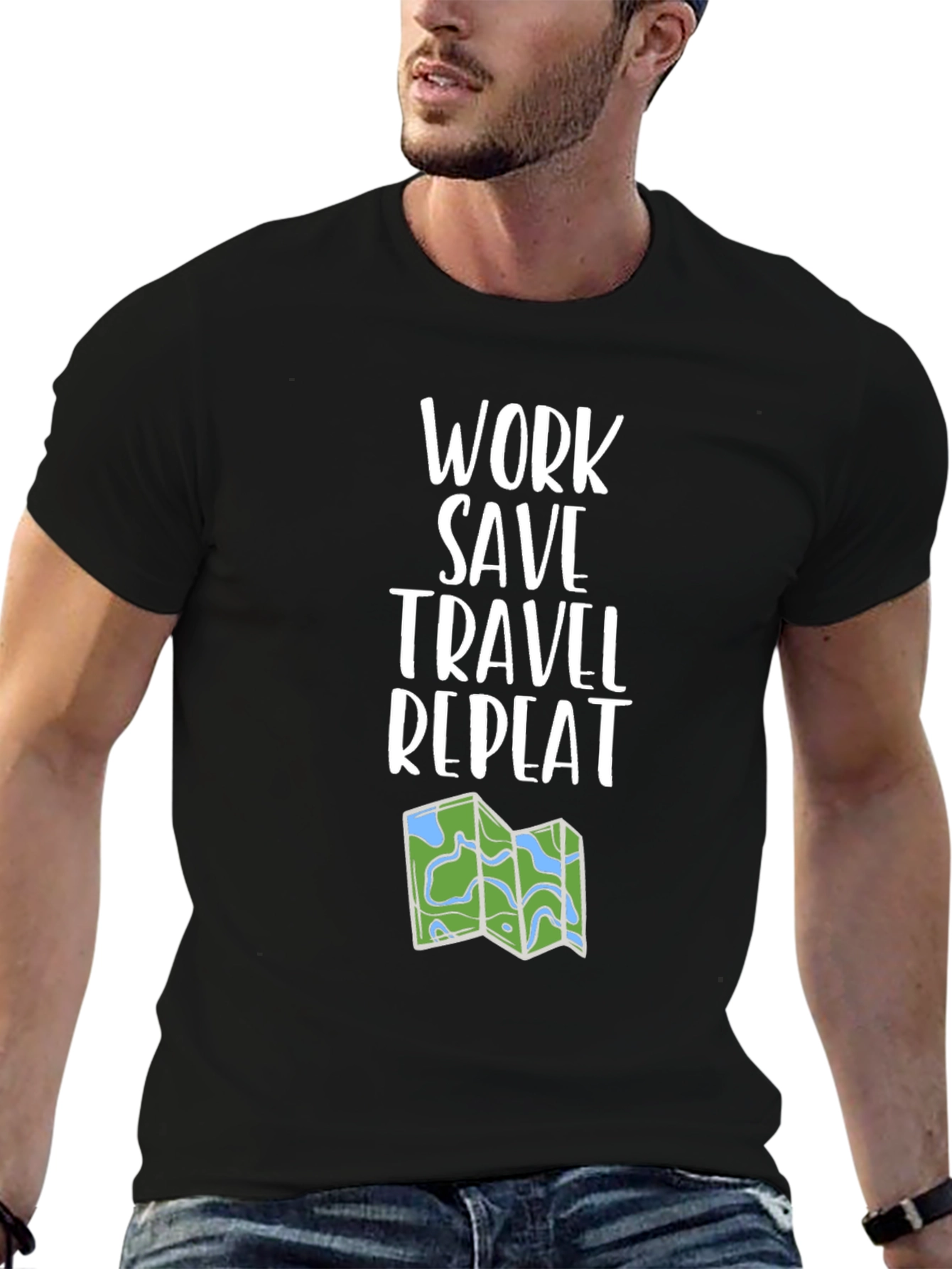 Work Save Travel Repeat Graphic Tee