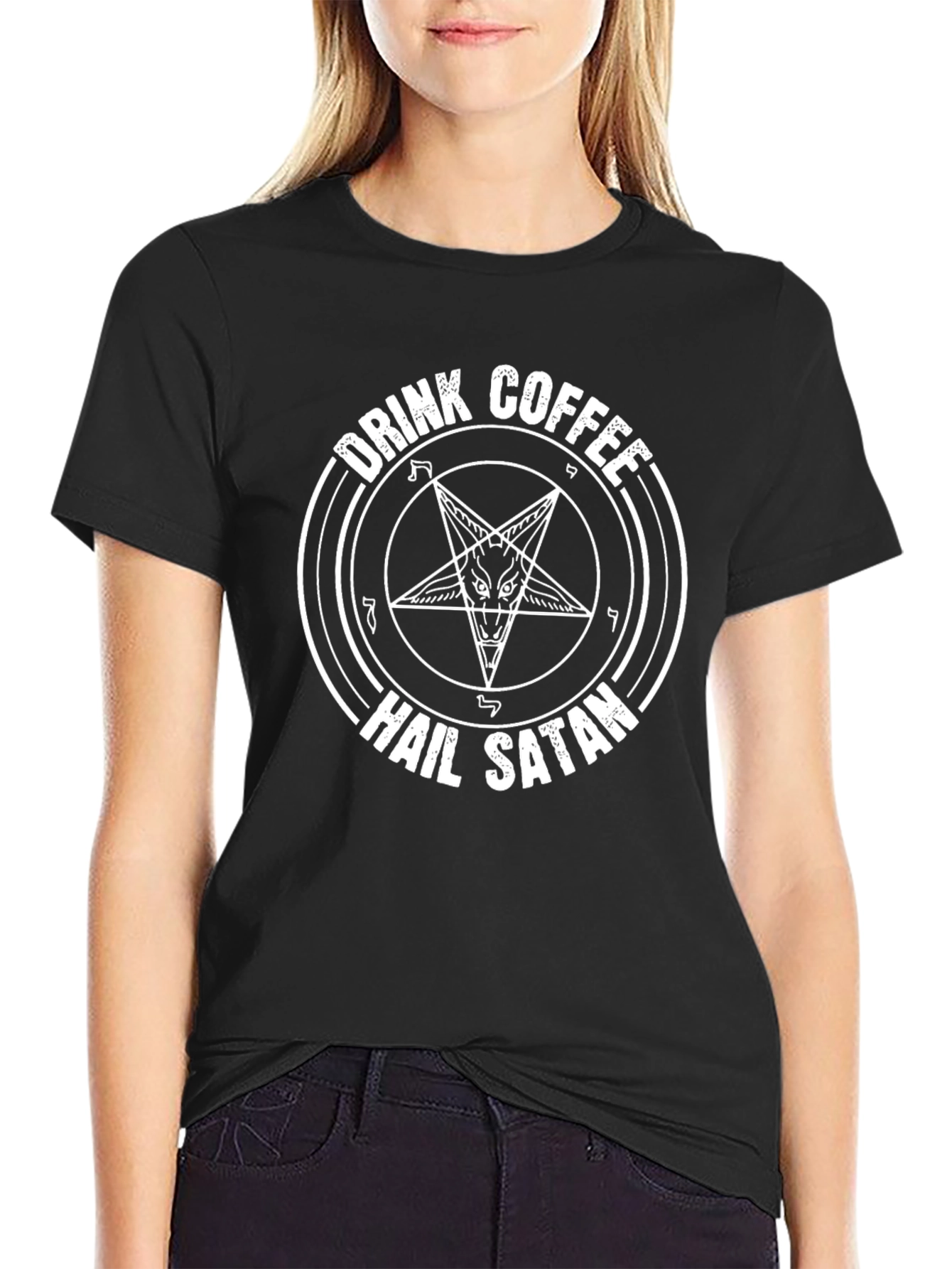 Drink Coffee Hail Satan Graphic Tee