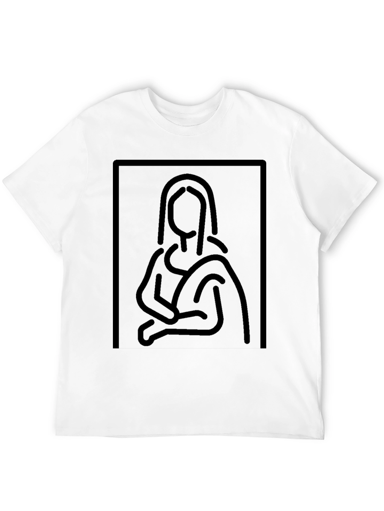 Minimalist Mona Lisa Black Graphic Tee