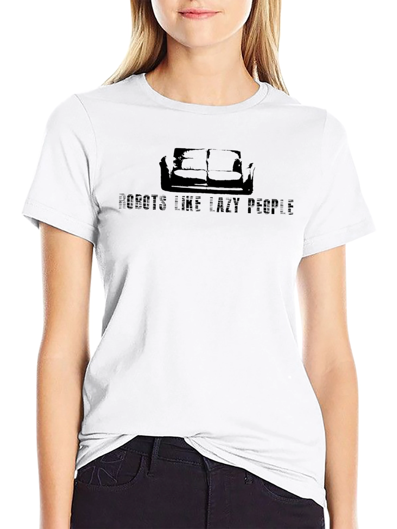 Robots Like Lazy People Graphic T-Shirt