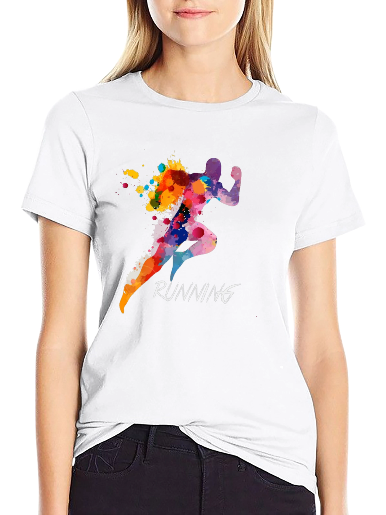 Running Silhouette Mens Black T-Shirt