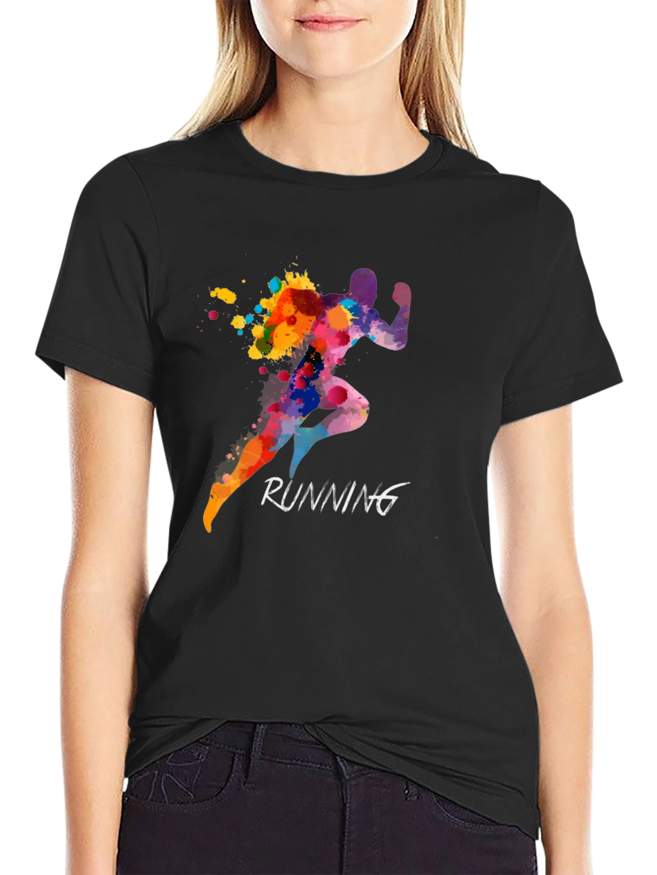 Running Silhouette Mens Black T-Shirt