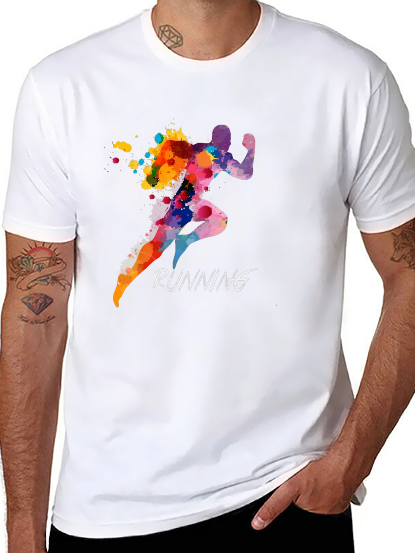 Running Silhouette Mens Black T-Shirt