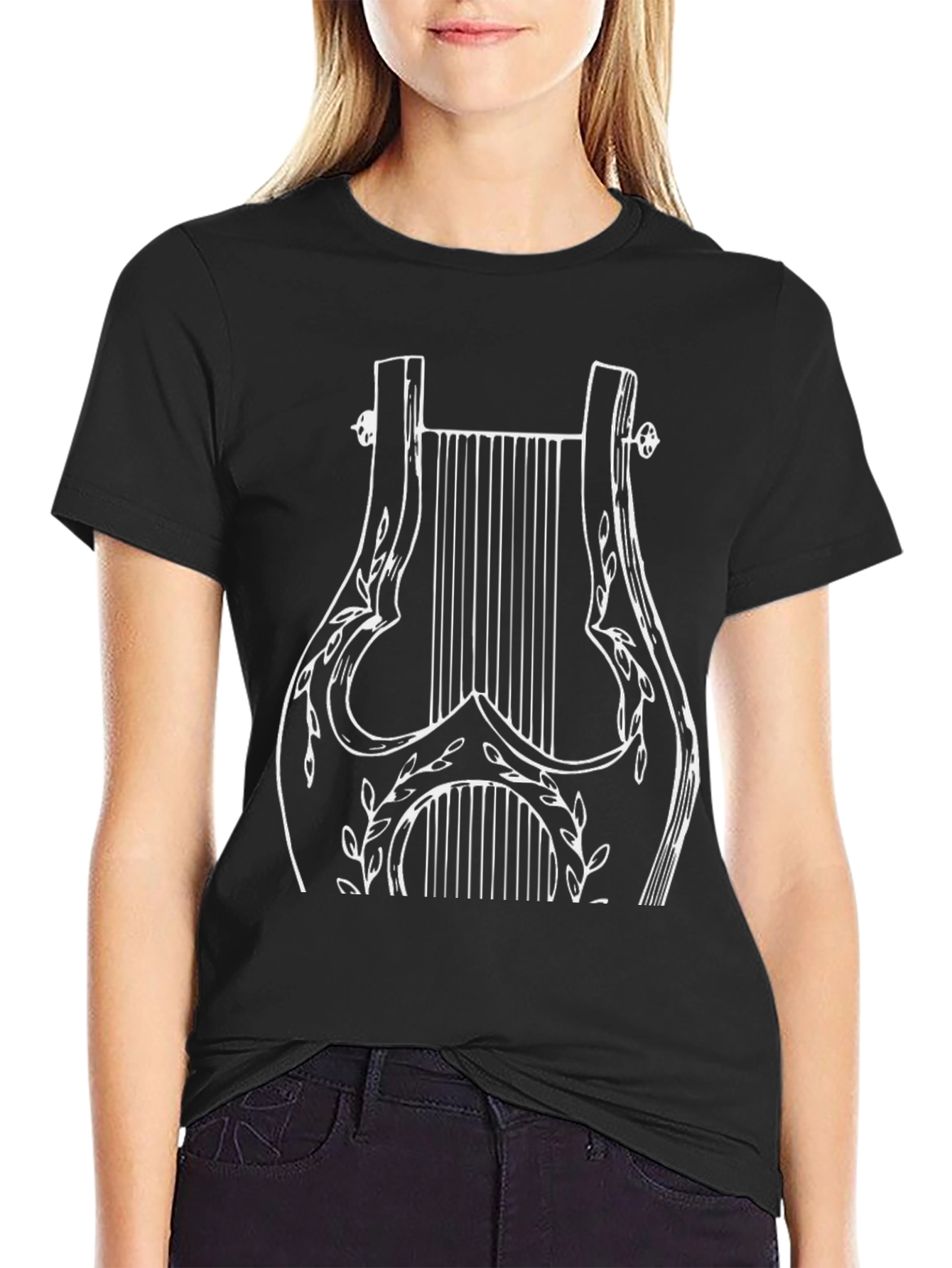 Black Lyre Graphic Tee - Music Lovers T-Shirt