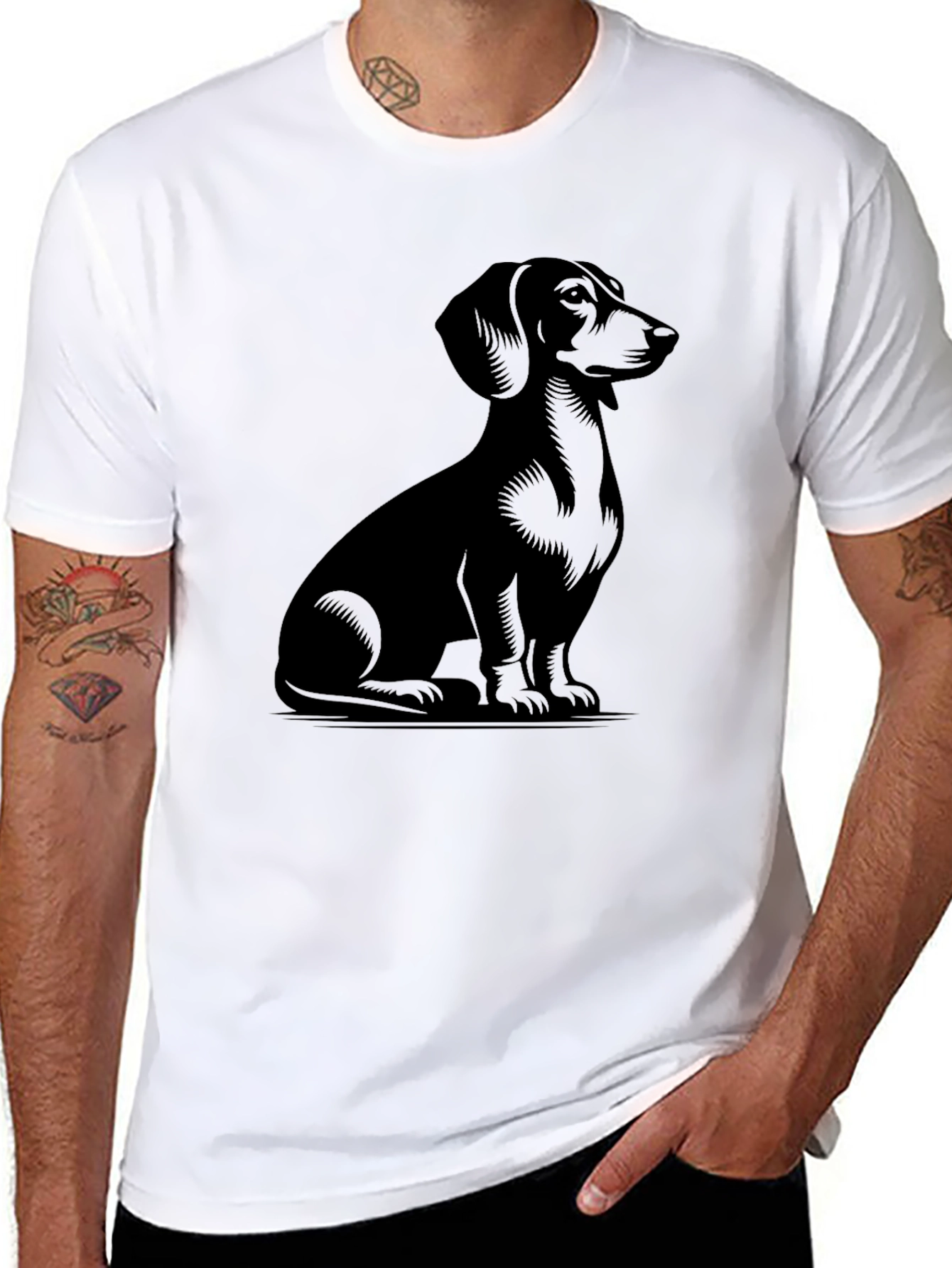 Dachshund Graphic Tee - Unisex Black T-Shirt