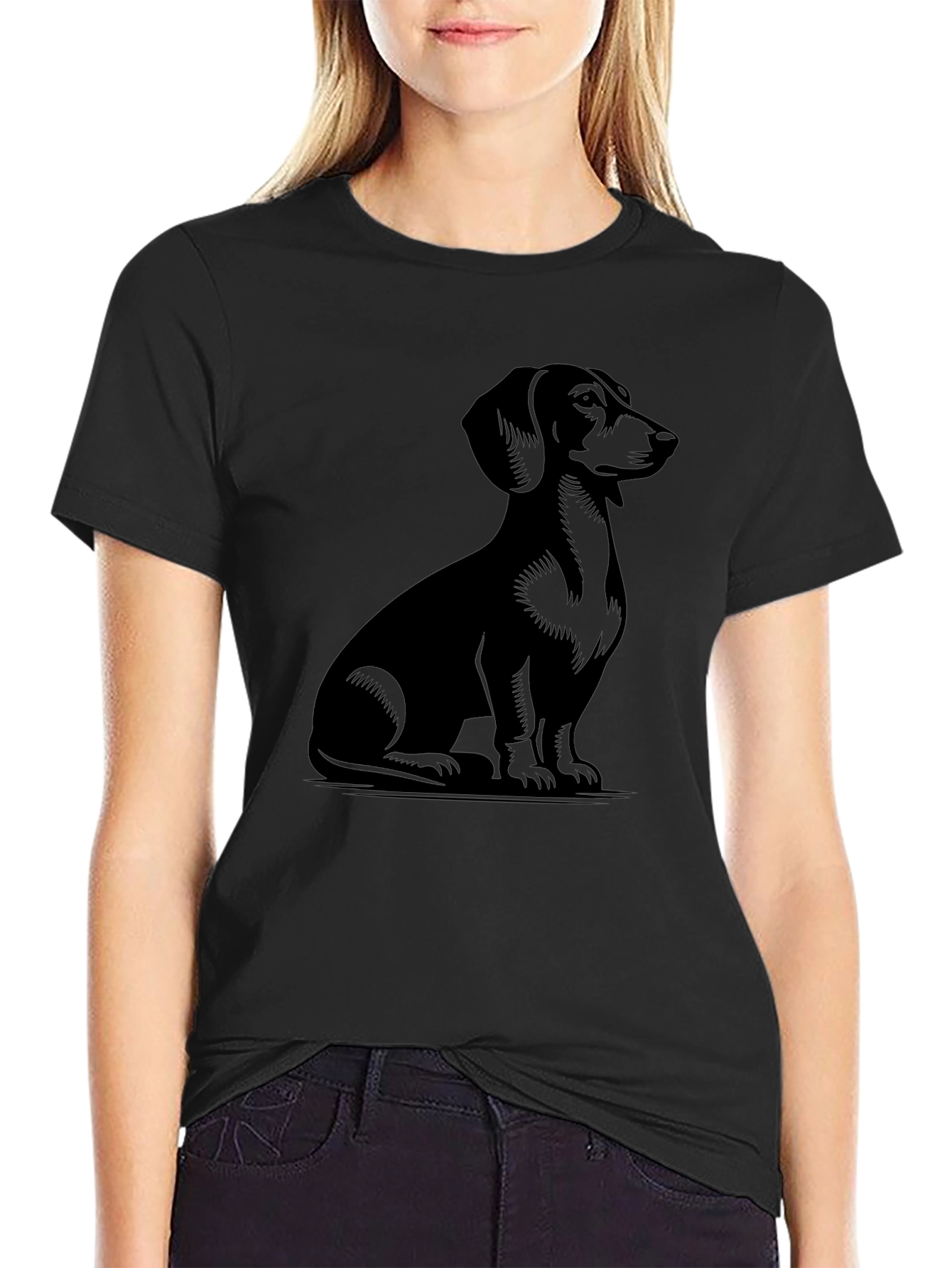 Dachshund Graphic Tee - Unisex Black T-Shirt