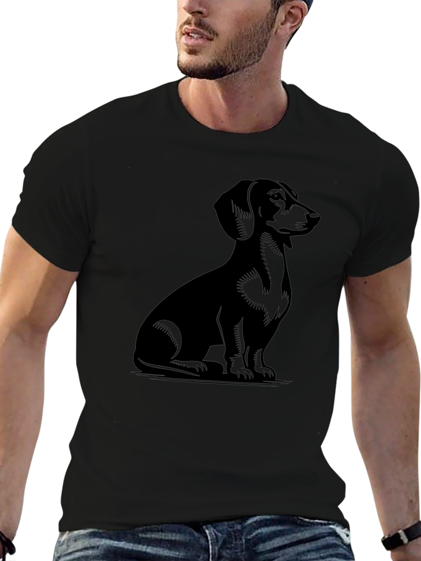 Dachshund Graphic Tee - Unisex Black T-Shirt
