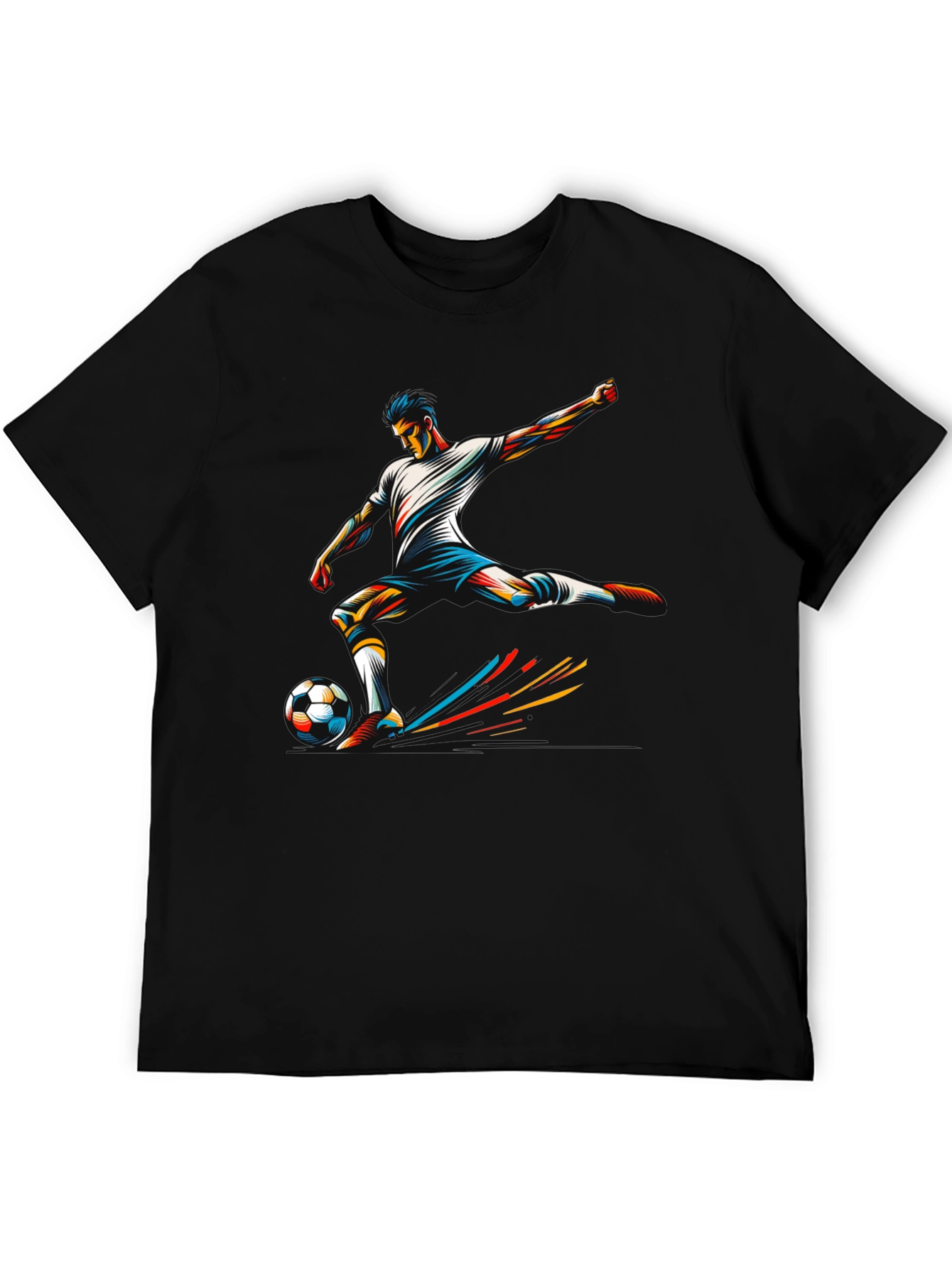 Soccer Player Graphic Tee - Black