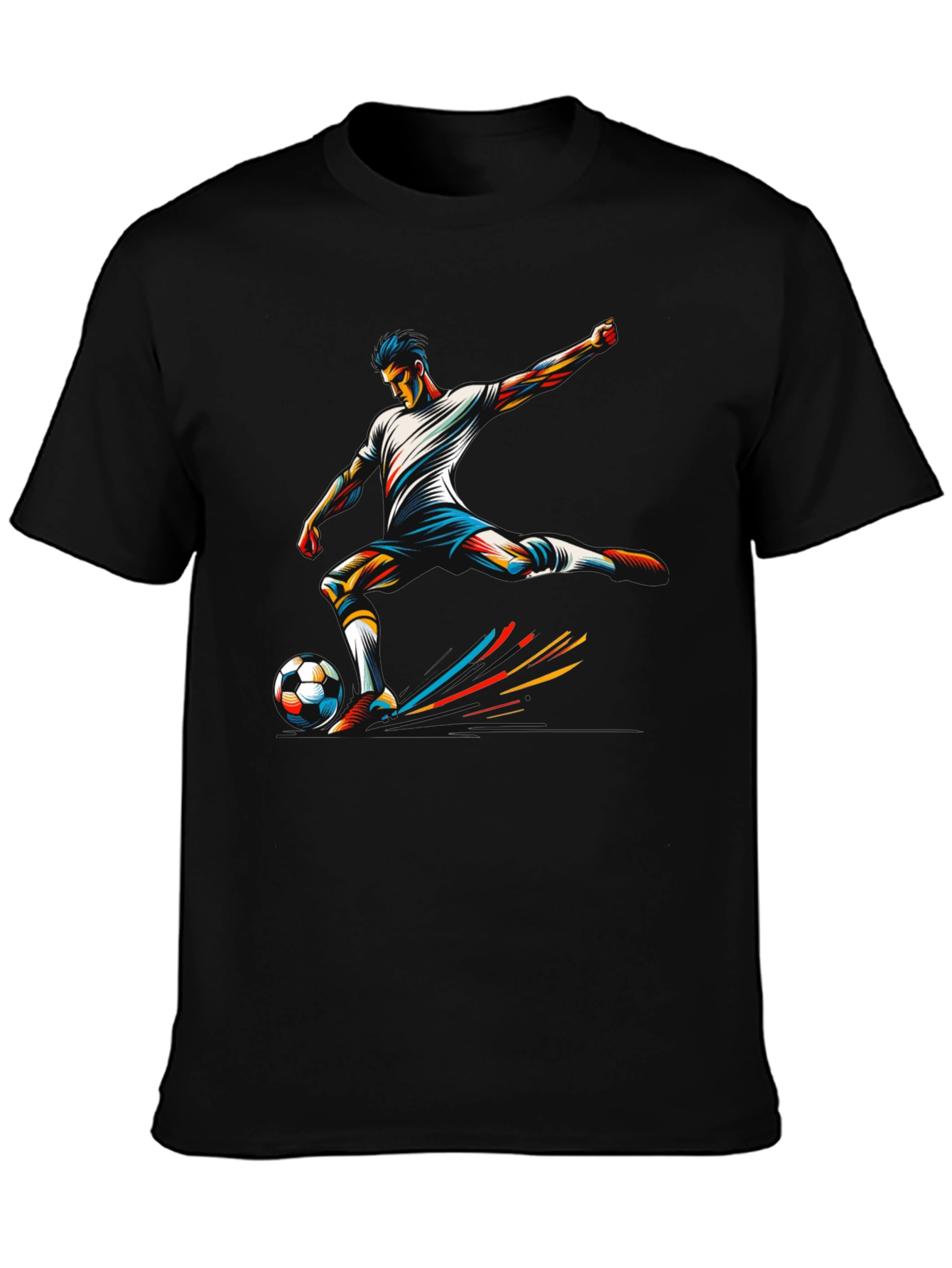 Soccer Player Graphic Tee - Black