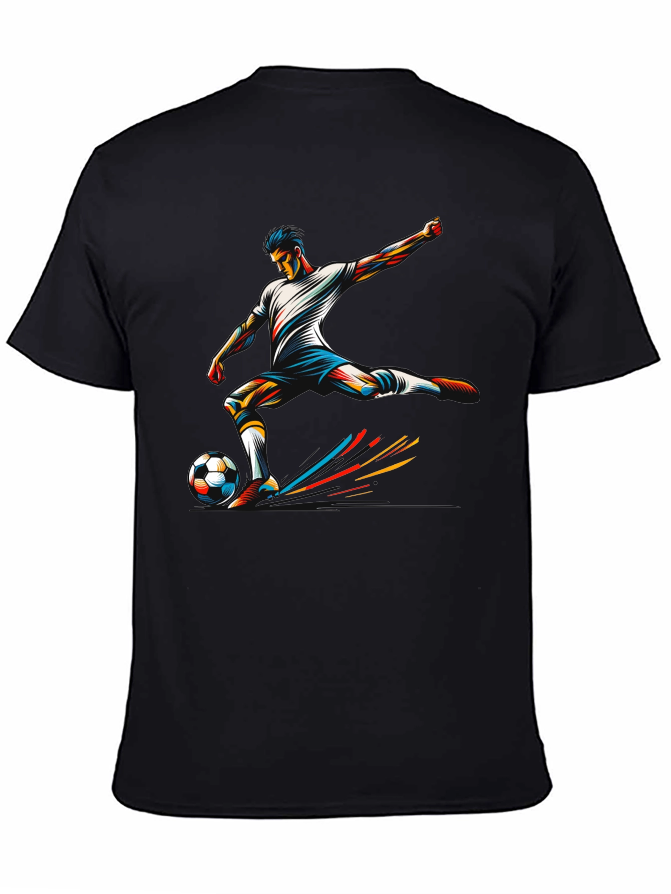 Soccer Player Graphic Tee - Black