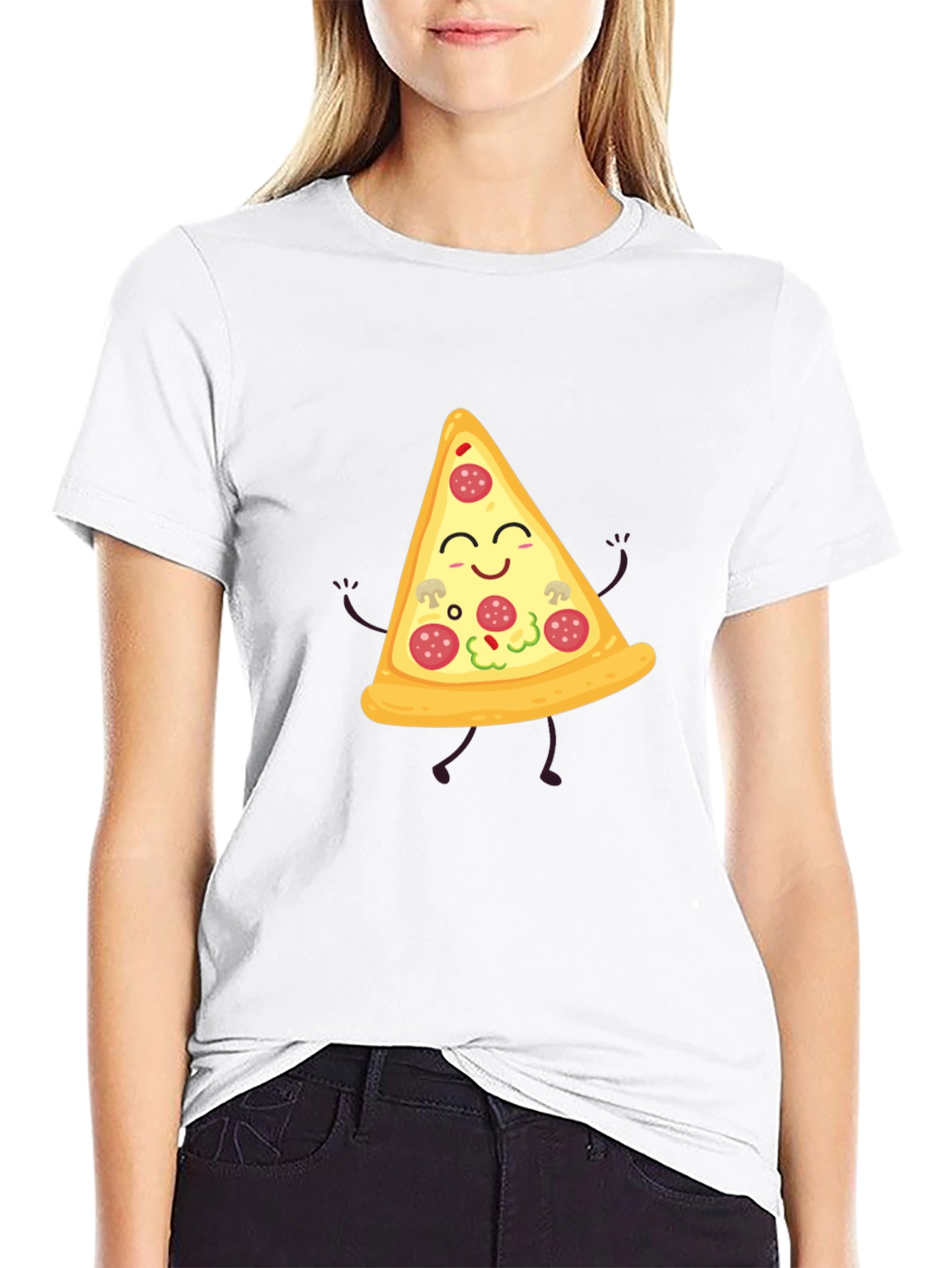 Funny Pizza Slice Graphic T-Shirt - Casual Black Tee