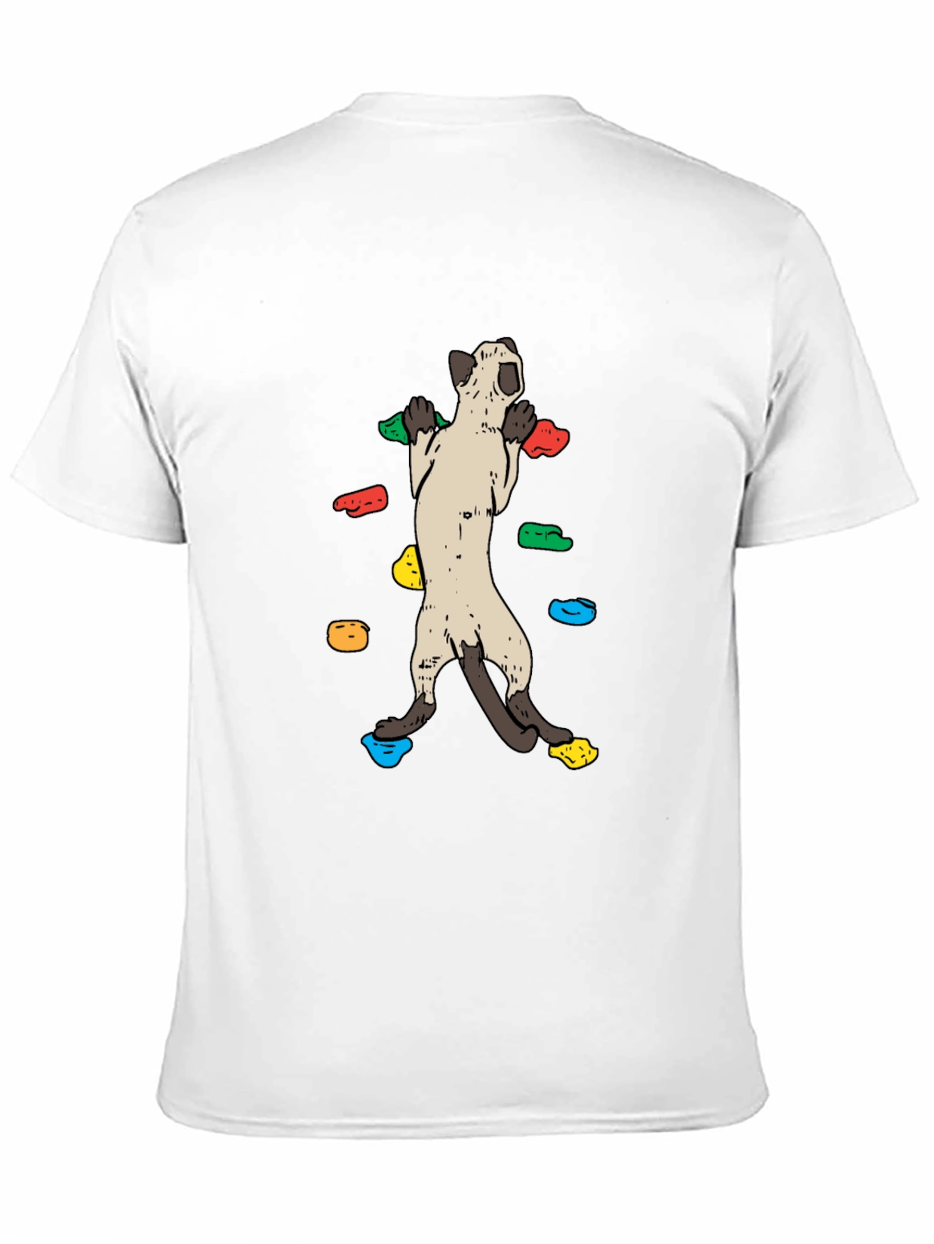 Climbing Cat T-Shirt - Black Cotton Tee