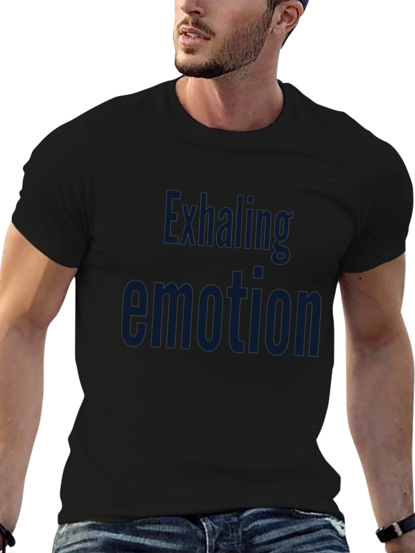 Exhaling Emotion Graphic Tee - Black Short Sleeve