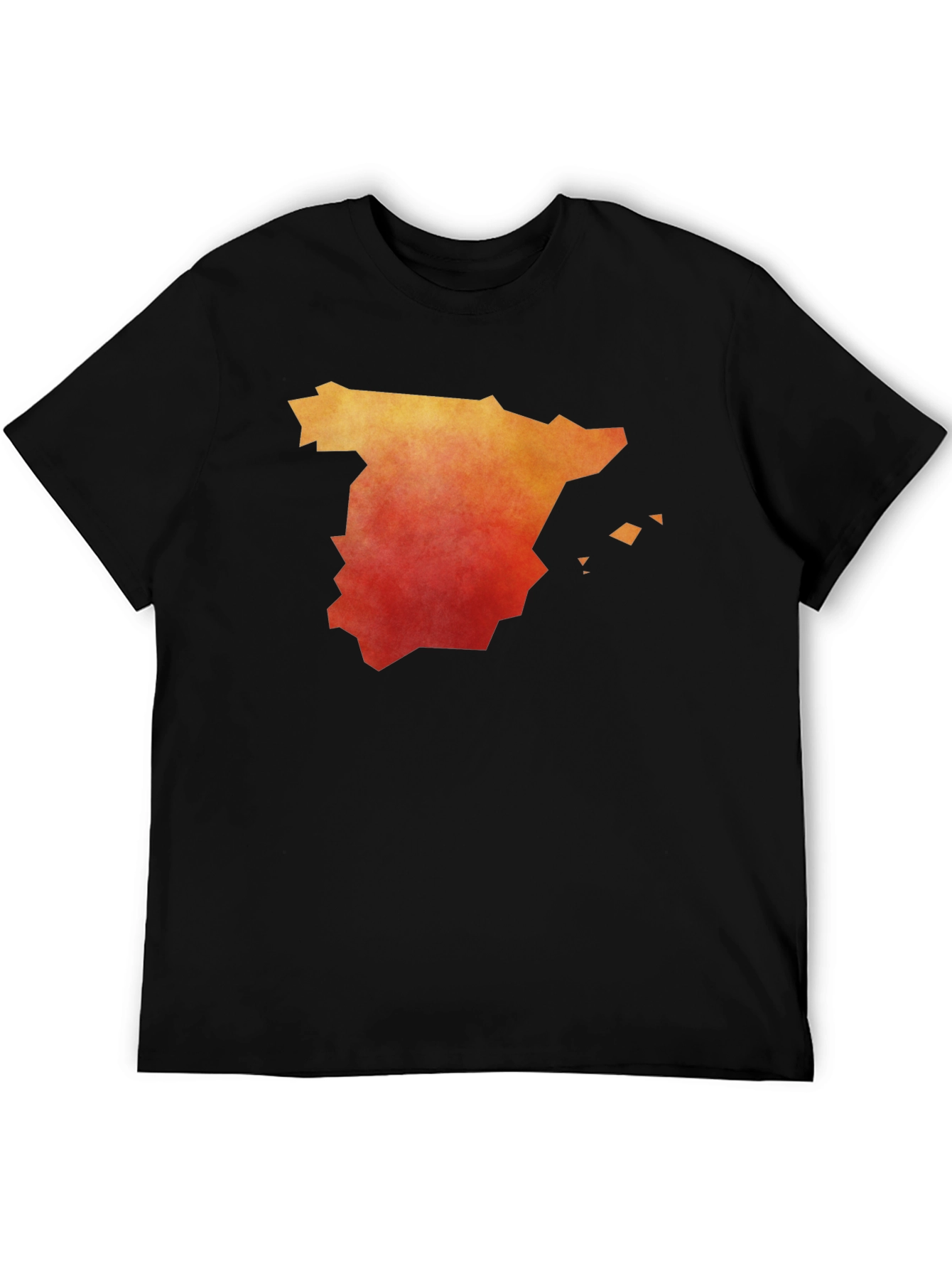 Spain Map Graphic T-Shirt - Mens Black Tee