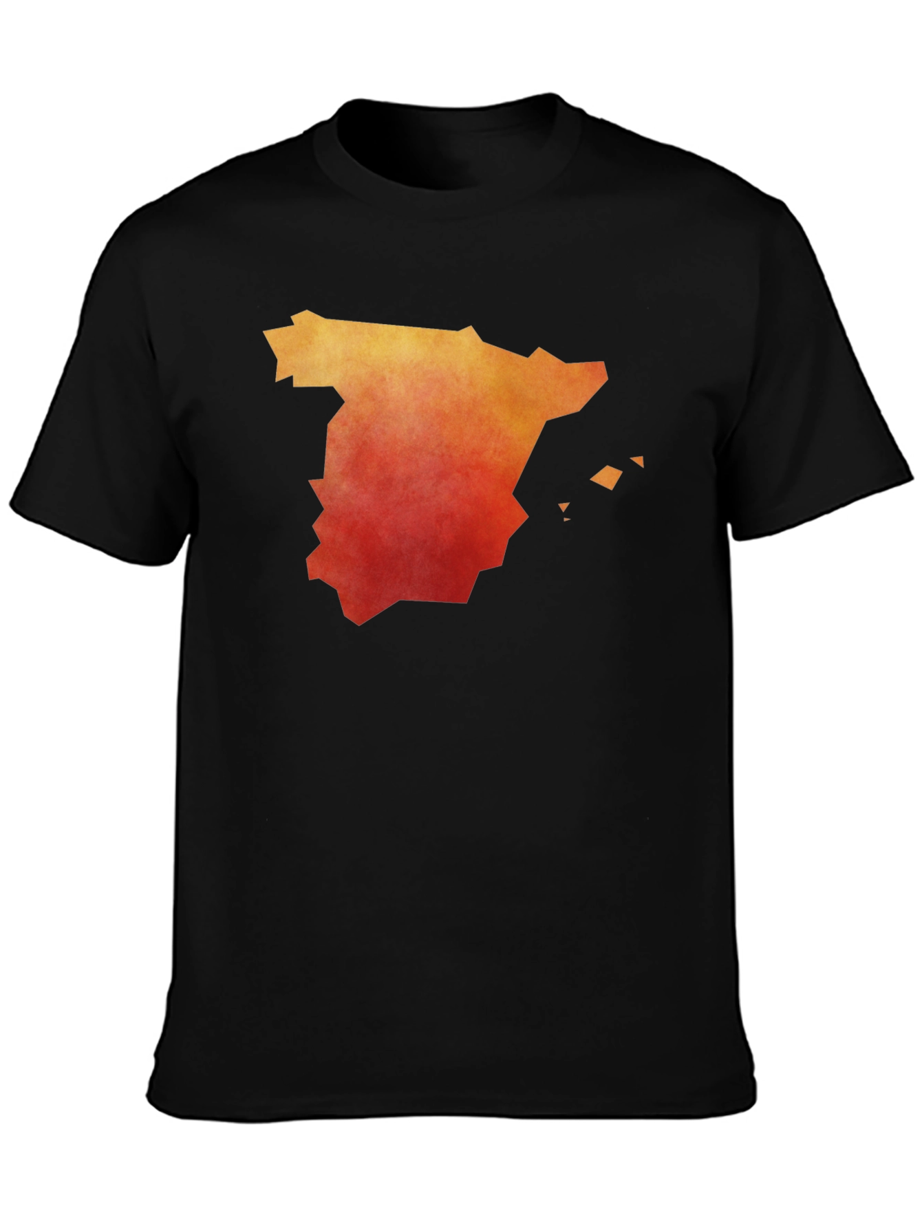Spain Map Graphic T-Shirt - Mens Black Tee