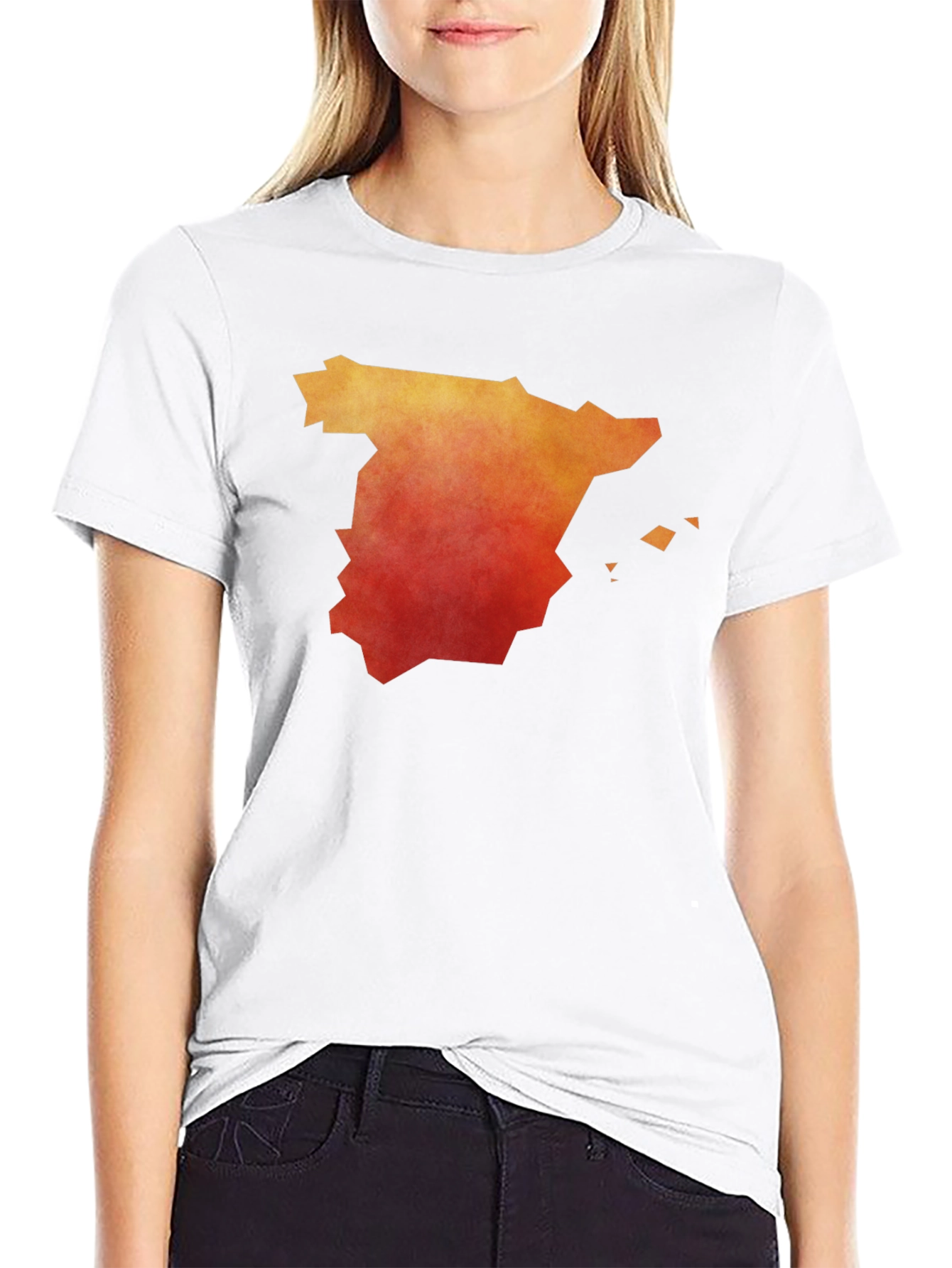 Spain Map Graphic T-Shirt - Mens Black Tee