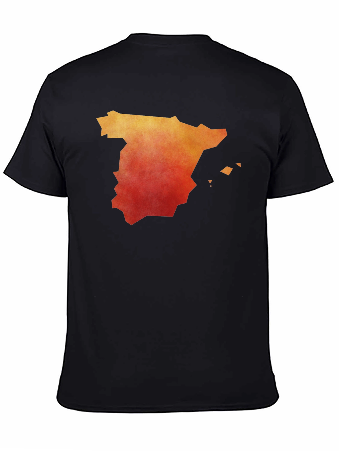 Spain Map Graphic T-Shirt - Mens Black Tee