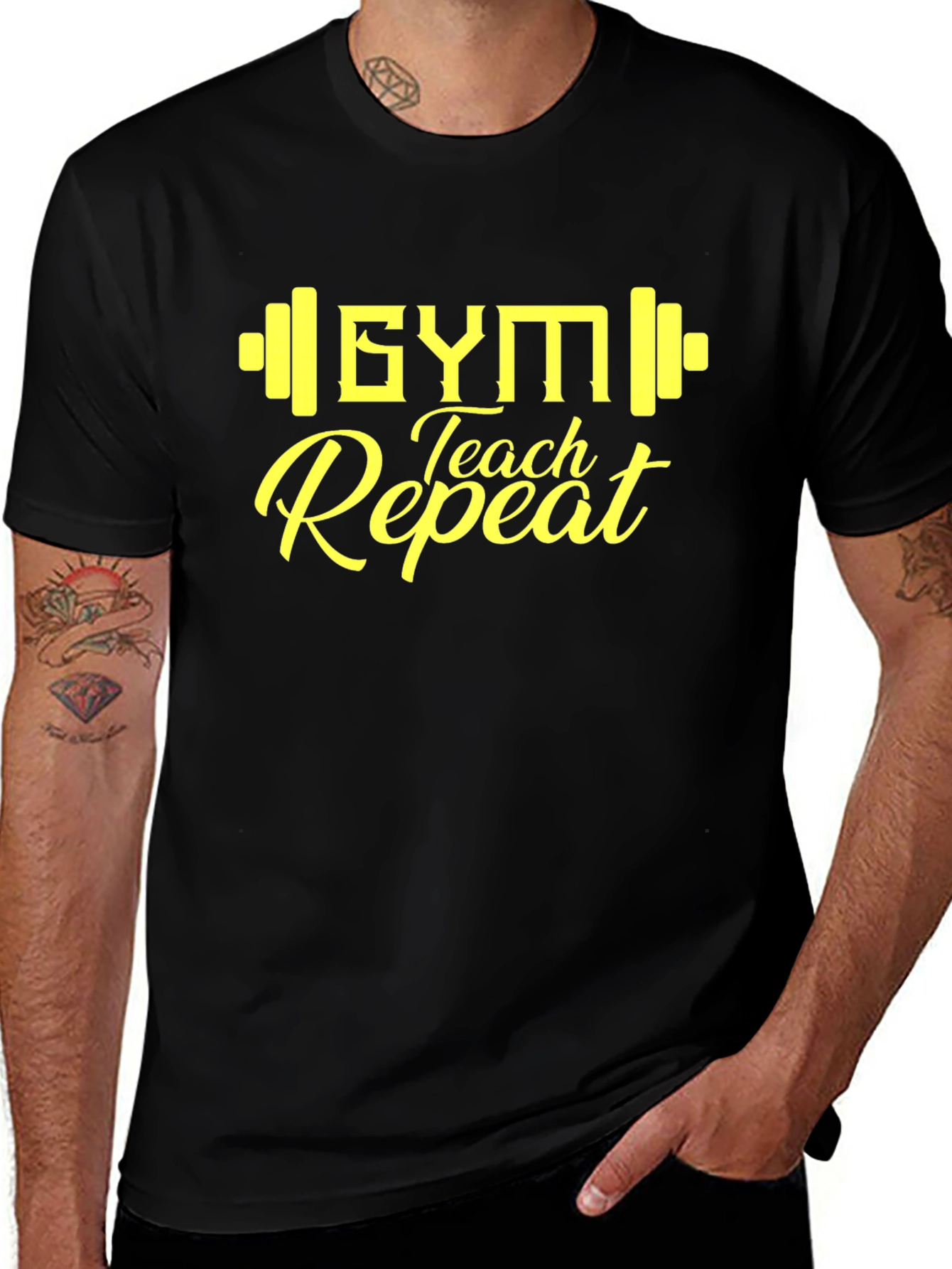 Gym Teach Repeat Graphic Tee