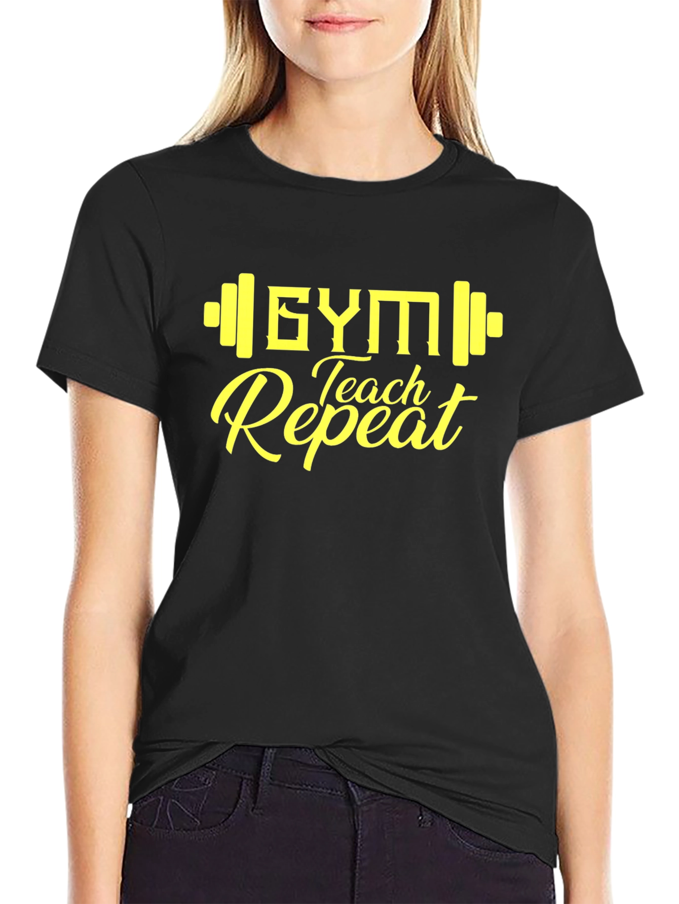Gym Teach Repeat Graphic Tee