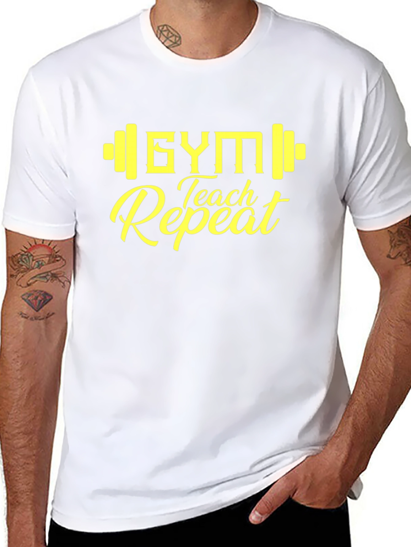 Gym Teach Repeat Graphic Tee