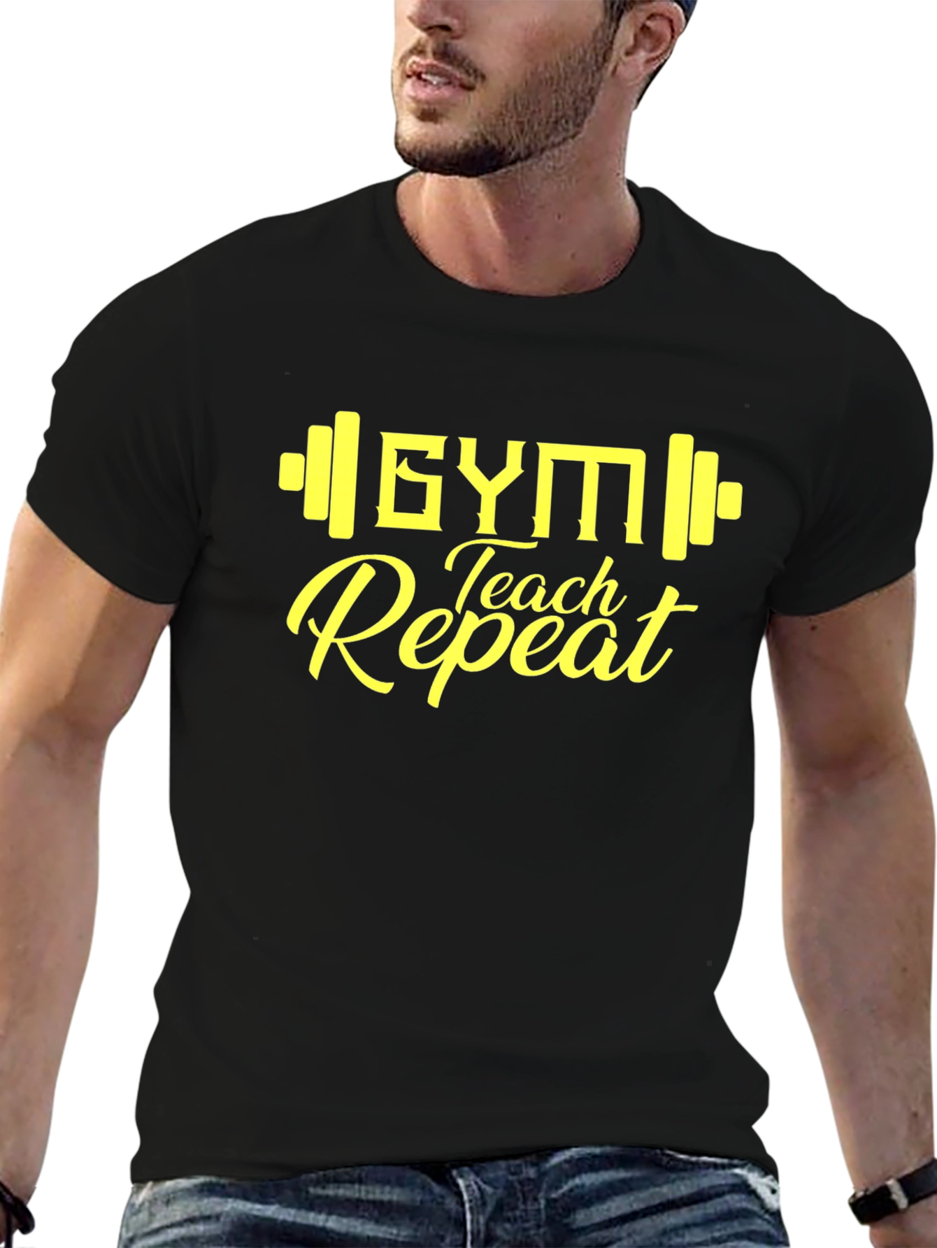Gym Teach Repeat Graphic Tee