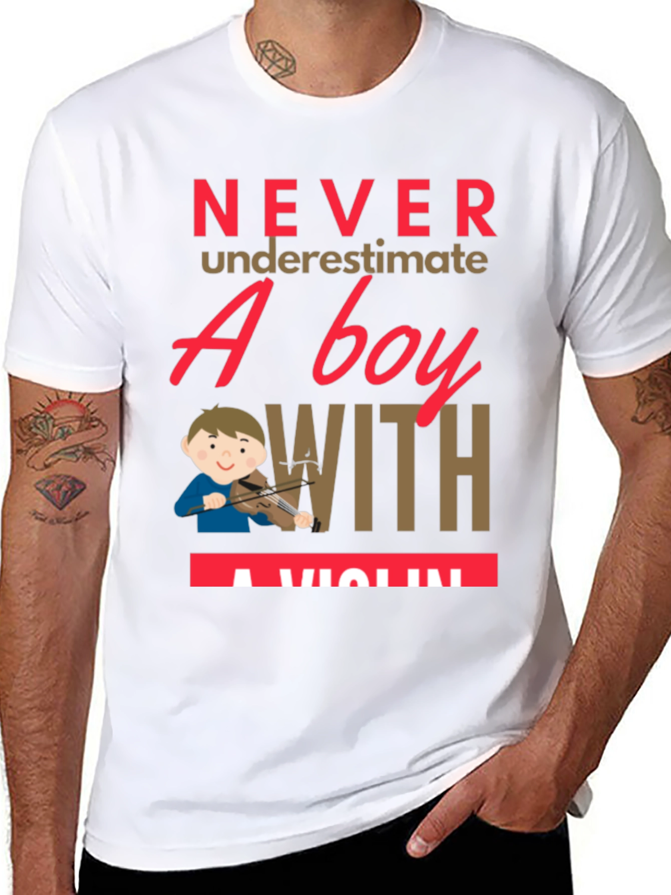 Boy with Violin T-Shirt - Music Lover Tee