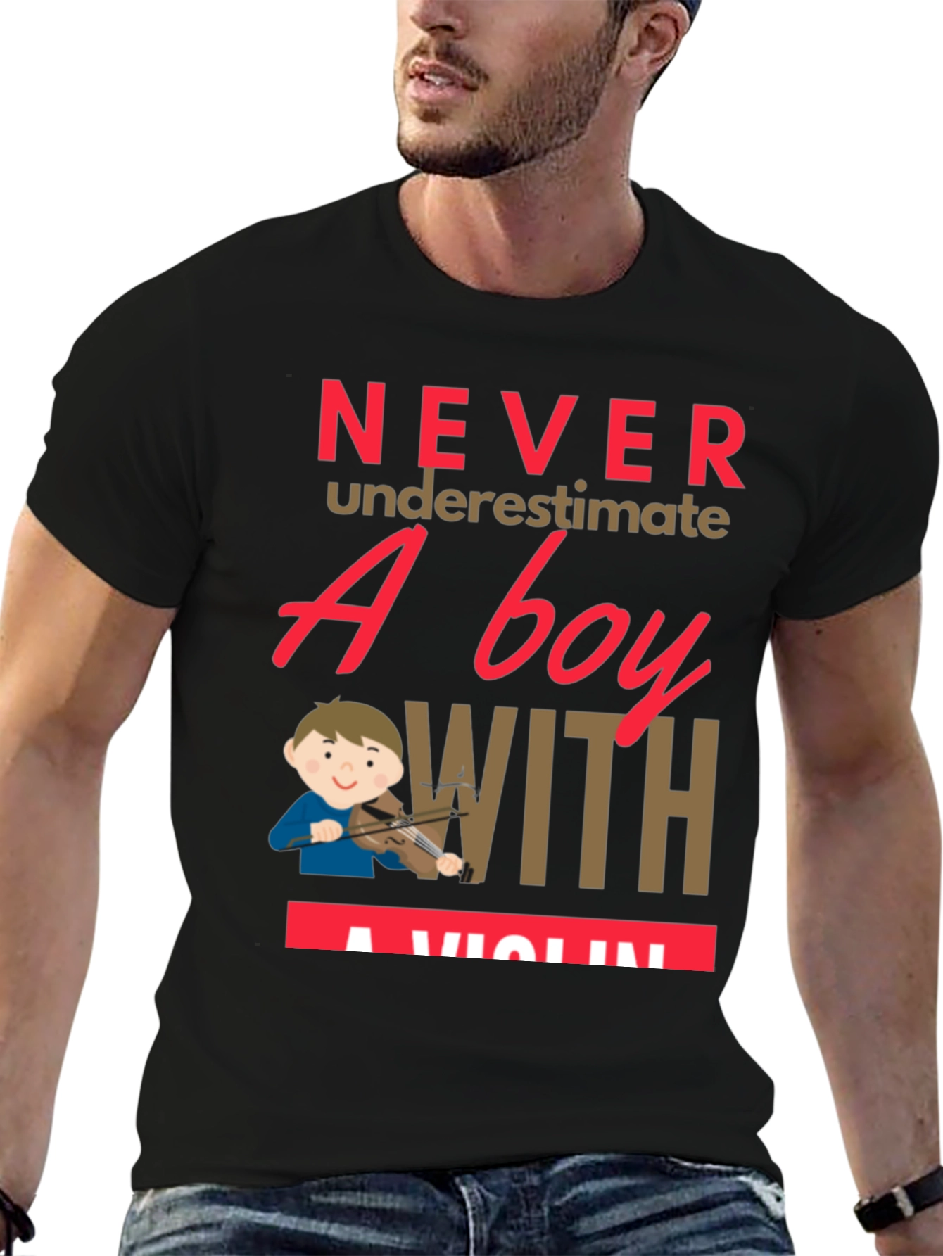 Boy with Violin T-Shirt - Music Lover Tee