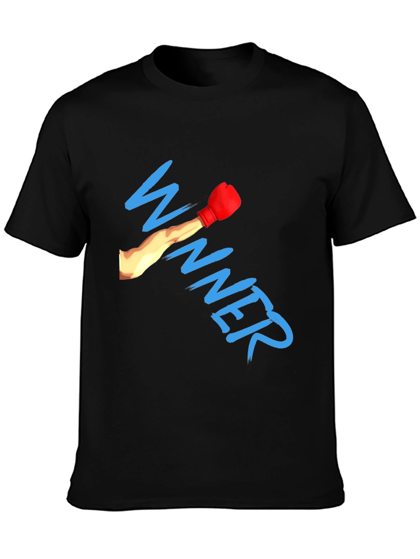 Winner Boxing Glove Graphic Black T-Shirt