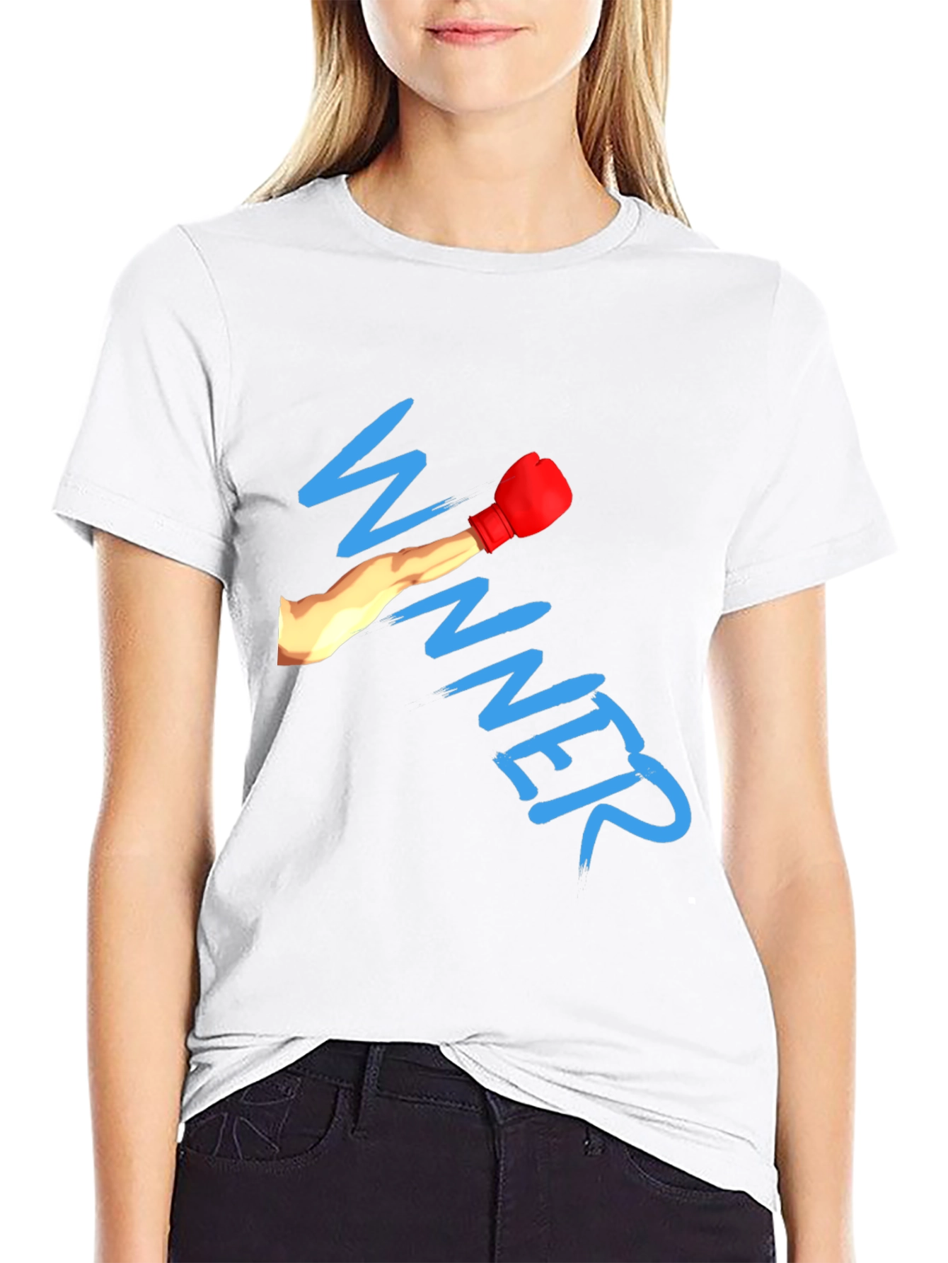 Winner Boxing Glove Graphic Black T-Shirt