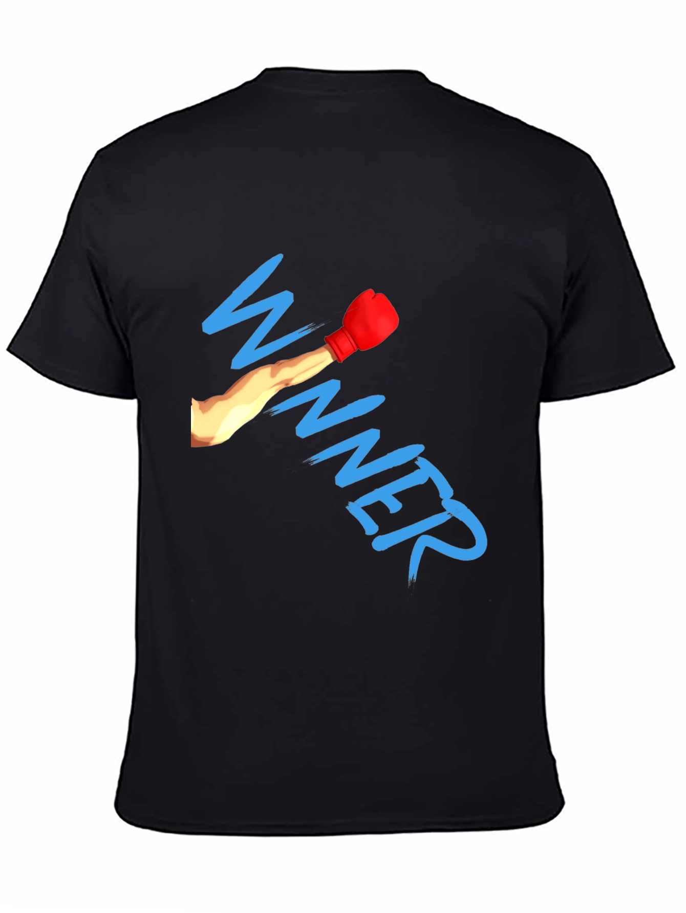 Winner Boxing Glove Graphic Black T-Shirt
