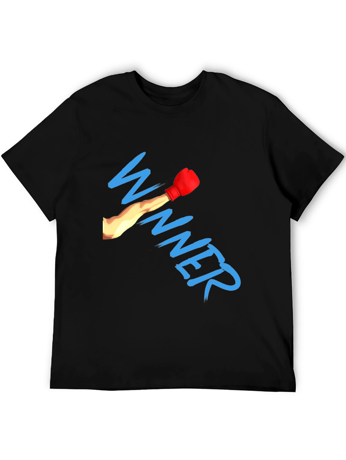 Winner Boxing Glove Graphic Black T-Shirt