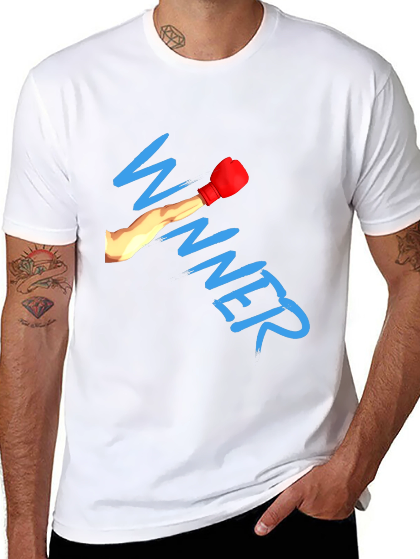 Winner Boxing Glove Graphic Black T-Shirt