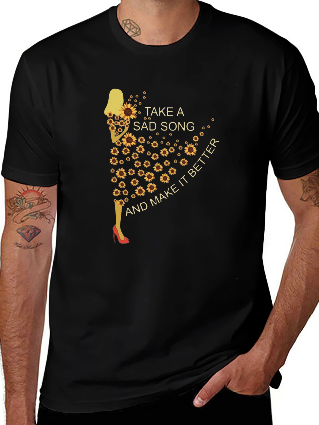 Sunflower Silhouette T-Shirt - Take a Sad Song