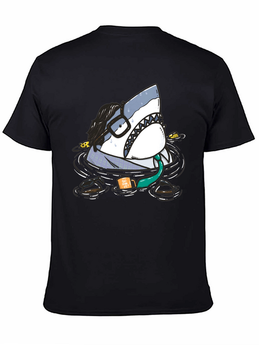 Humorous Shark T-Shirt - Morning Grind